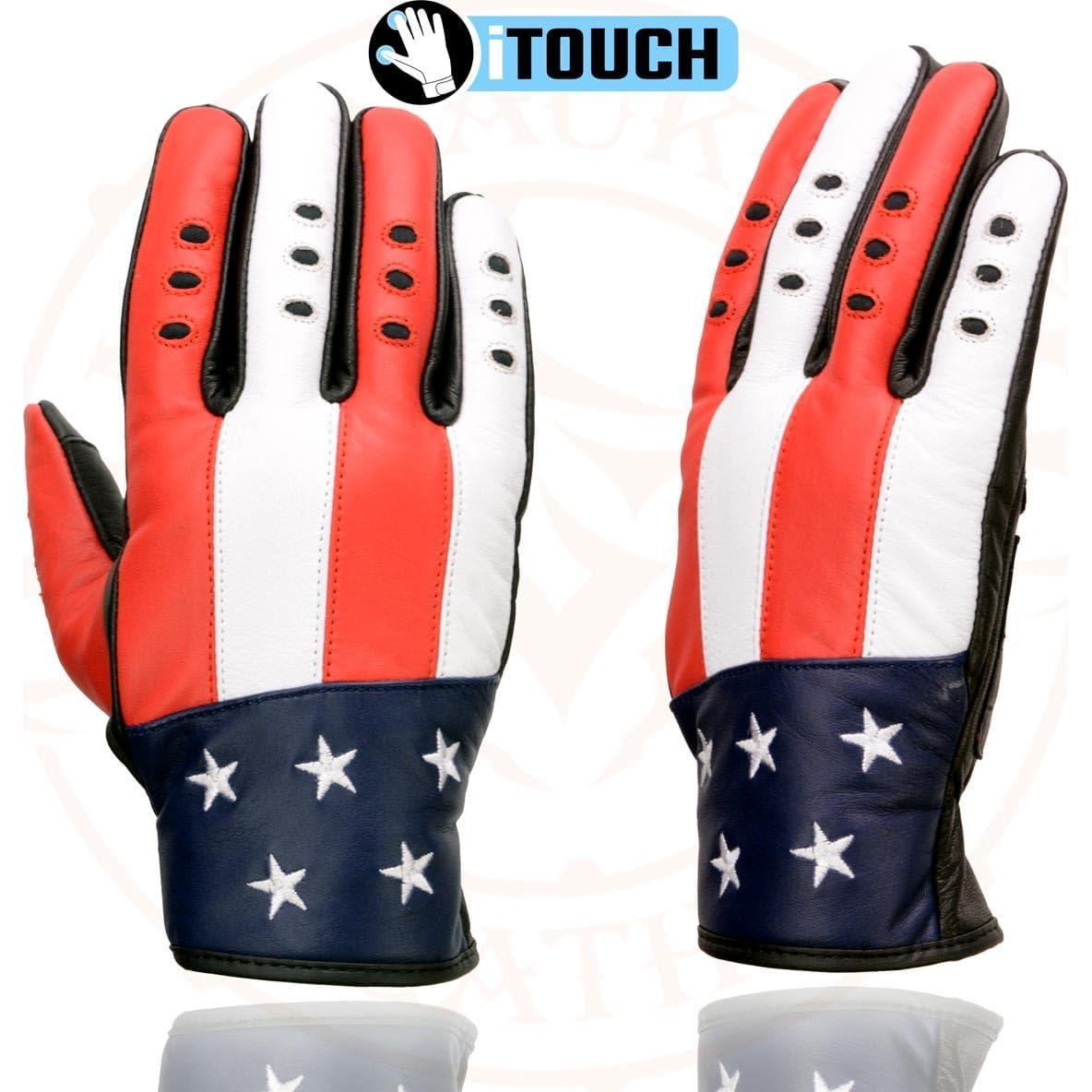 Guantes de Moto Milwaukee MG7527 Hombre Cuero iTouch Negro