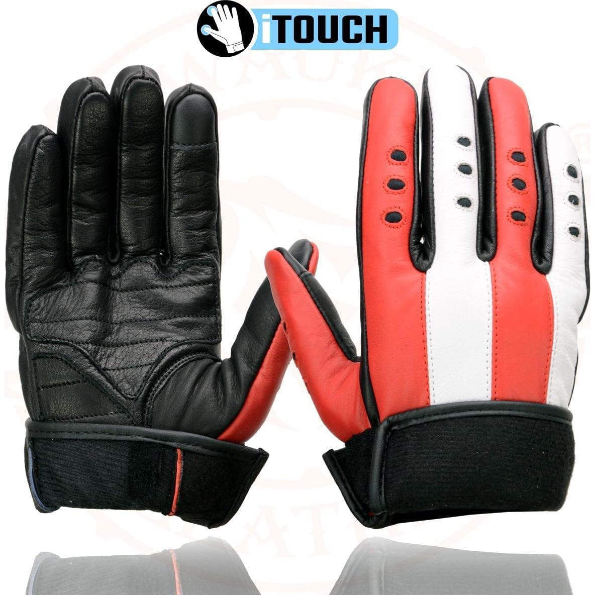 Guantes de Moto Milwaukee MG7527 Cuero iTouch Hombre Negro