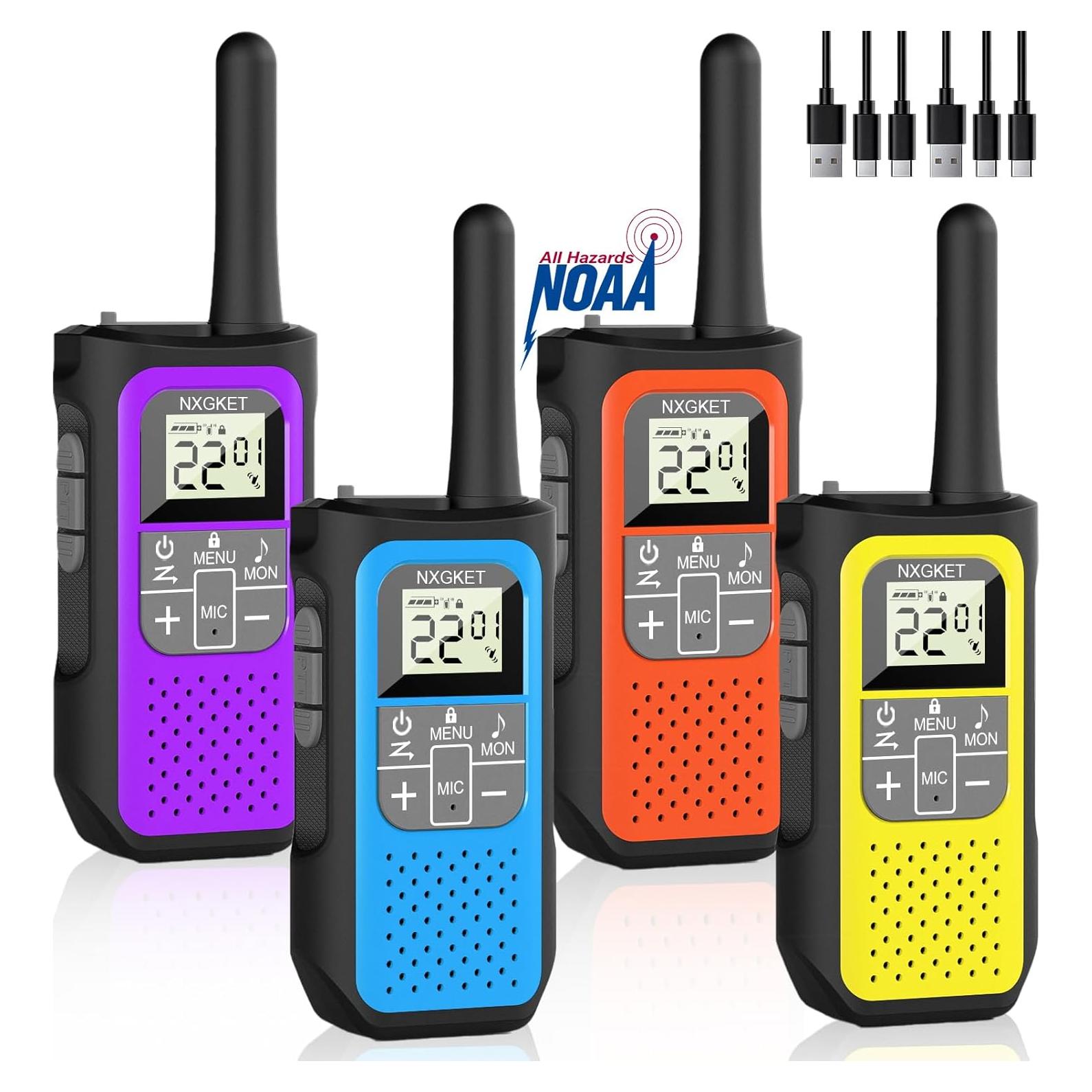Walkie Talkies NXGKET Recargables 4 Unidades 2 Vías 32.19 km