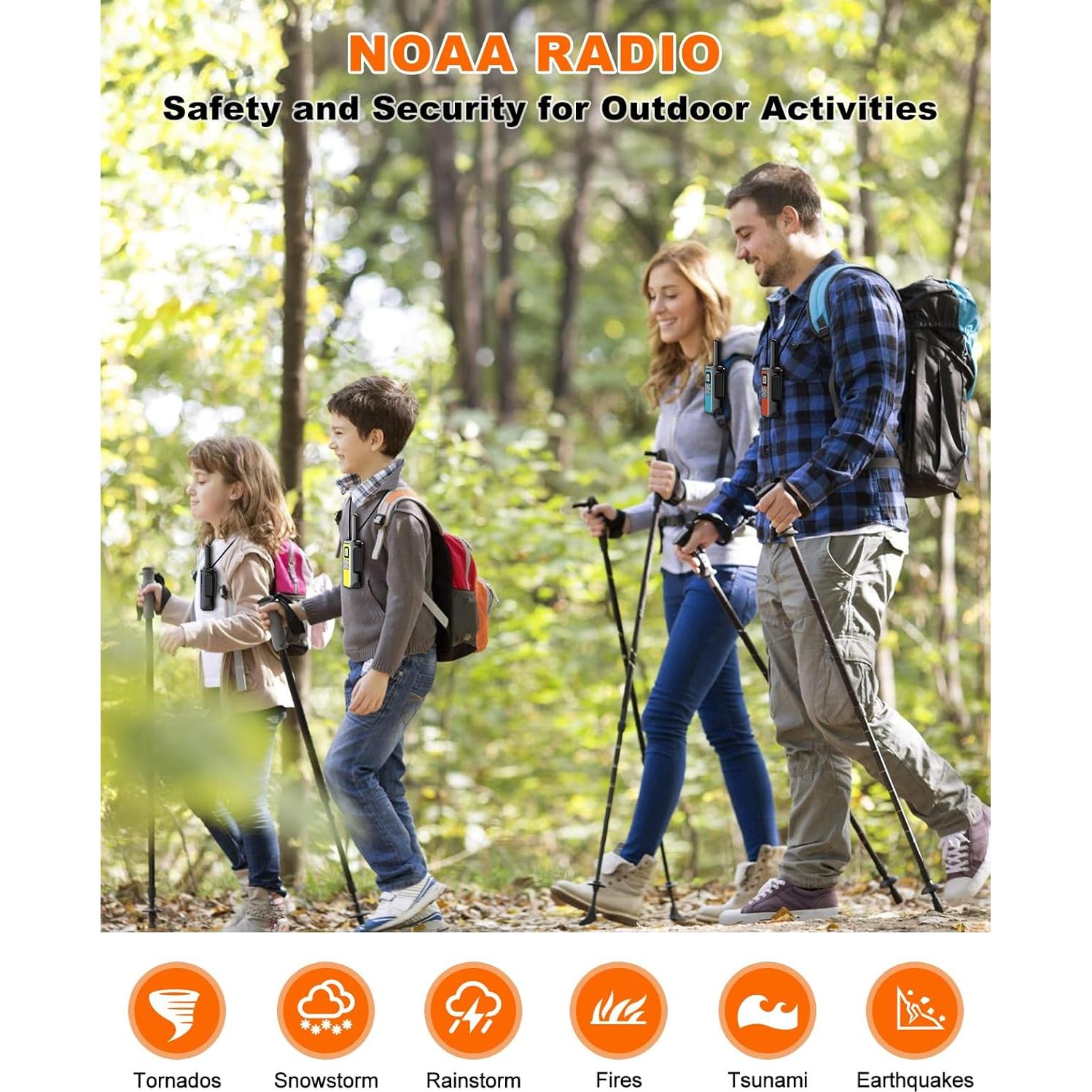 Walkie Talkies NXGKET Recargables 4 Unidades 2 Vías 32.19 km