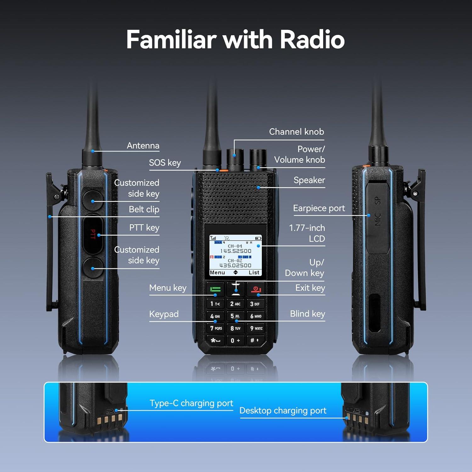 Retevis H1 Radio DMR Doble Banda con GPS y Batería 2900mAh