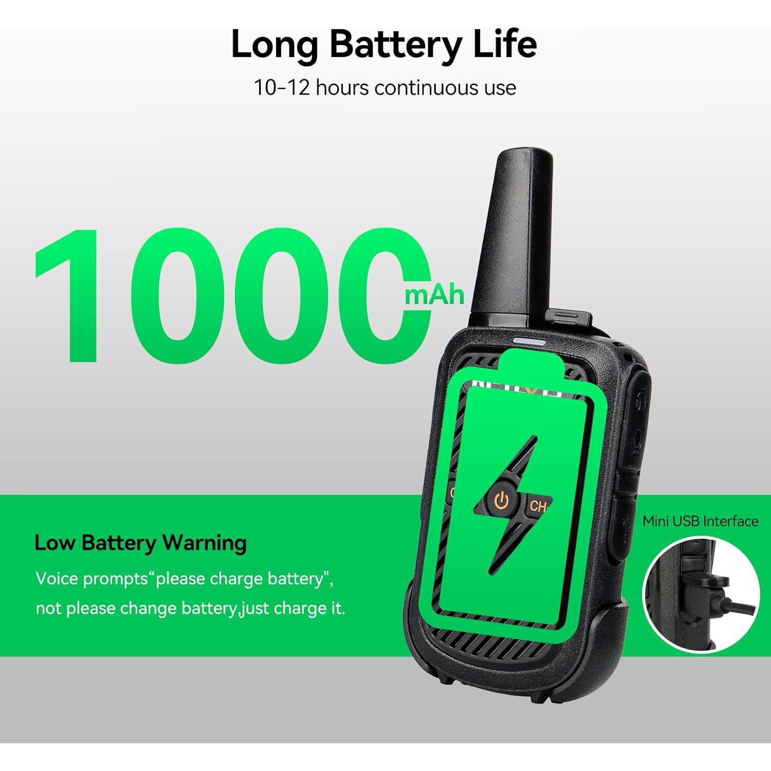 Walkie Talkies Retevis RT15 Mini 3 Pack 1000mAh Recargables