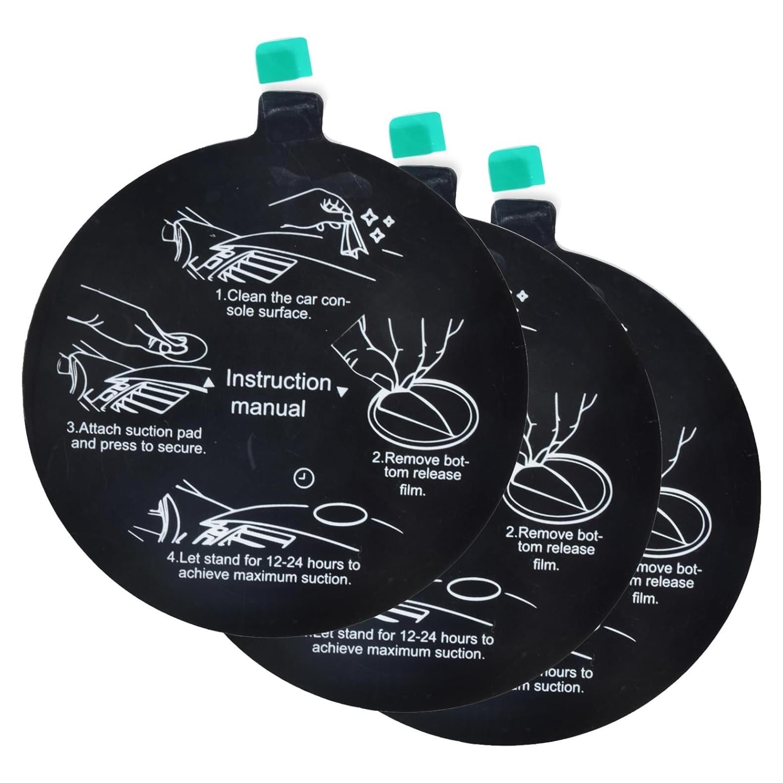 Soporte de Ventosa HYS para Auto - Almohadilla Adhesiva 78mm - Paquete de 3