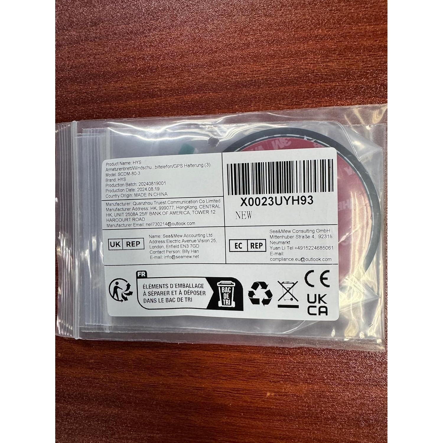 Soporte de Ventosa HYS para Auto - Almohadilla Adhesiva 78mm - Paquete de 3