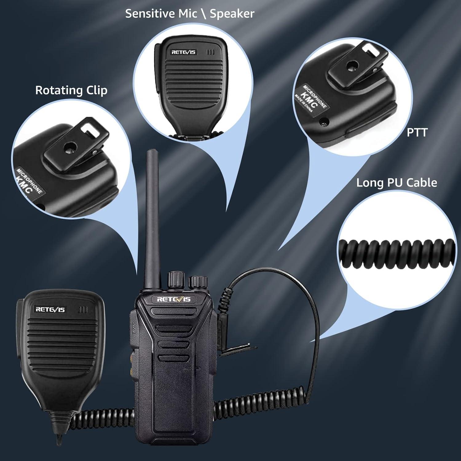 Walkie Talkies Retevis RT27 con Micrófono de Hombro - Paquete de 5
