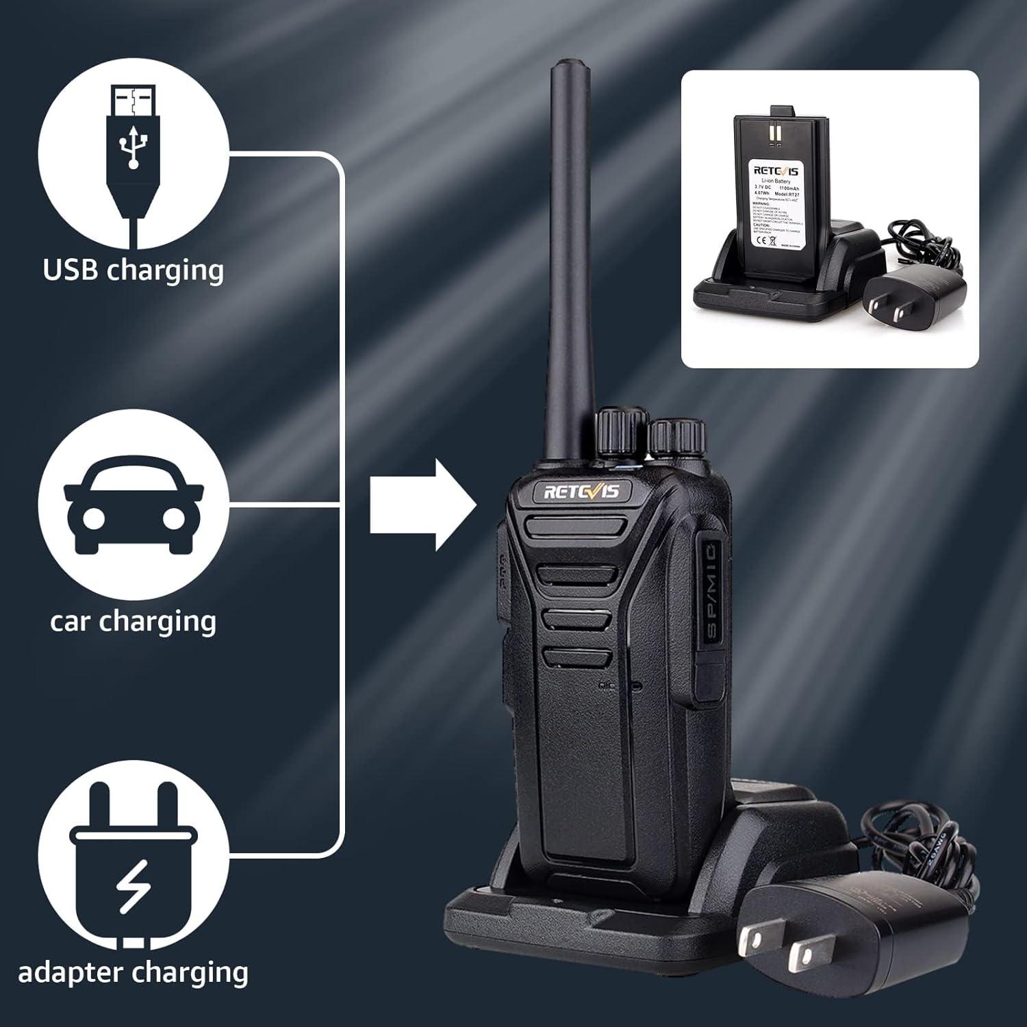 Walkie Talkies Retevis RT27 con Micrófono de Hombro - Paquete de 5