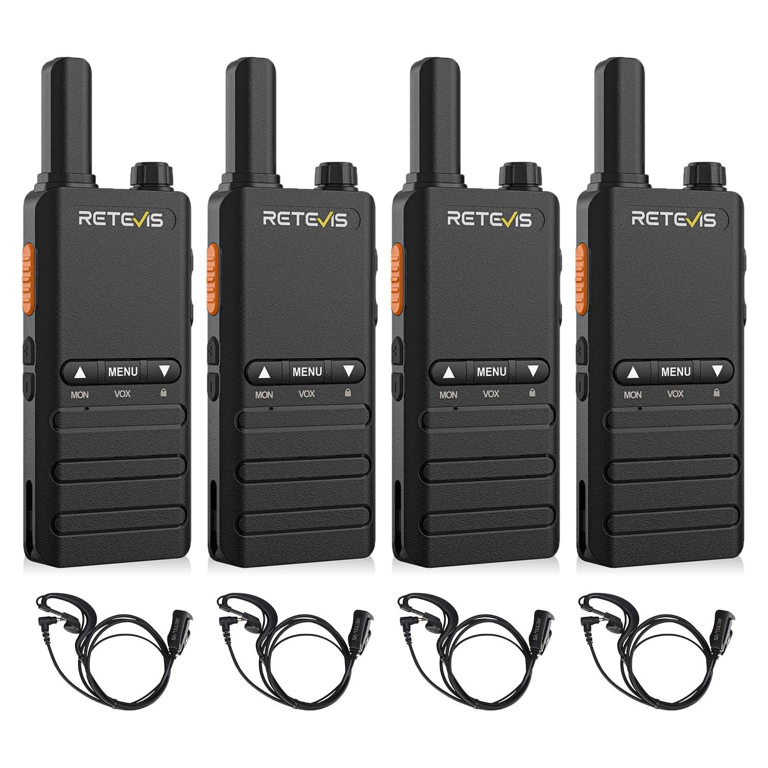 Walkie Talkies Retevis B3B Compactos 1620mAh USB-C 4 Pzs
