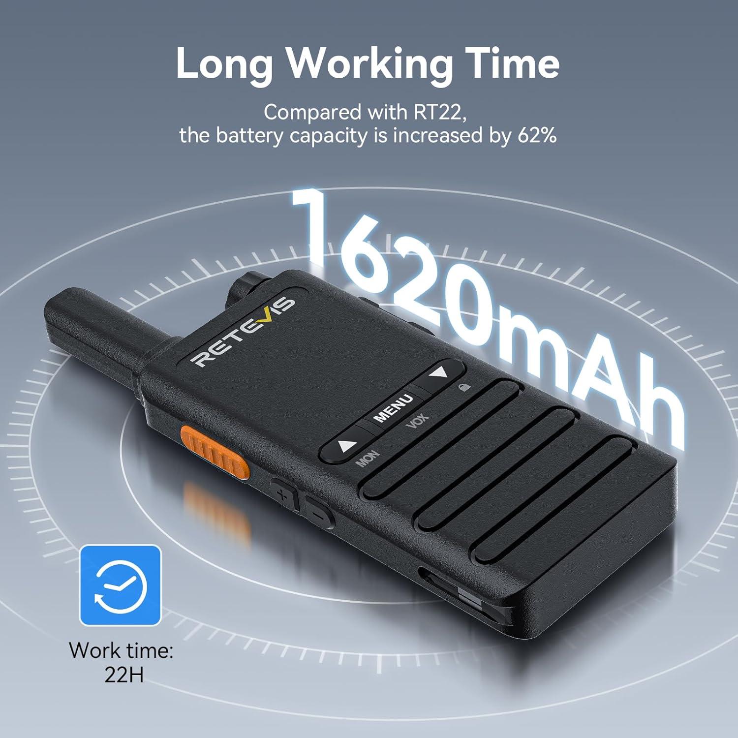 Walkie Talkies Retevis B3B Compactos 1620mAh USB-C 4 Pzs