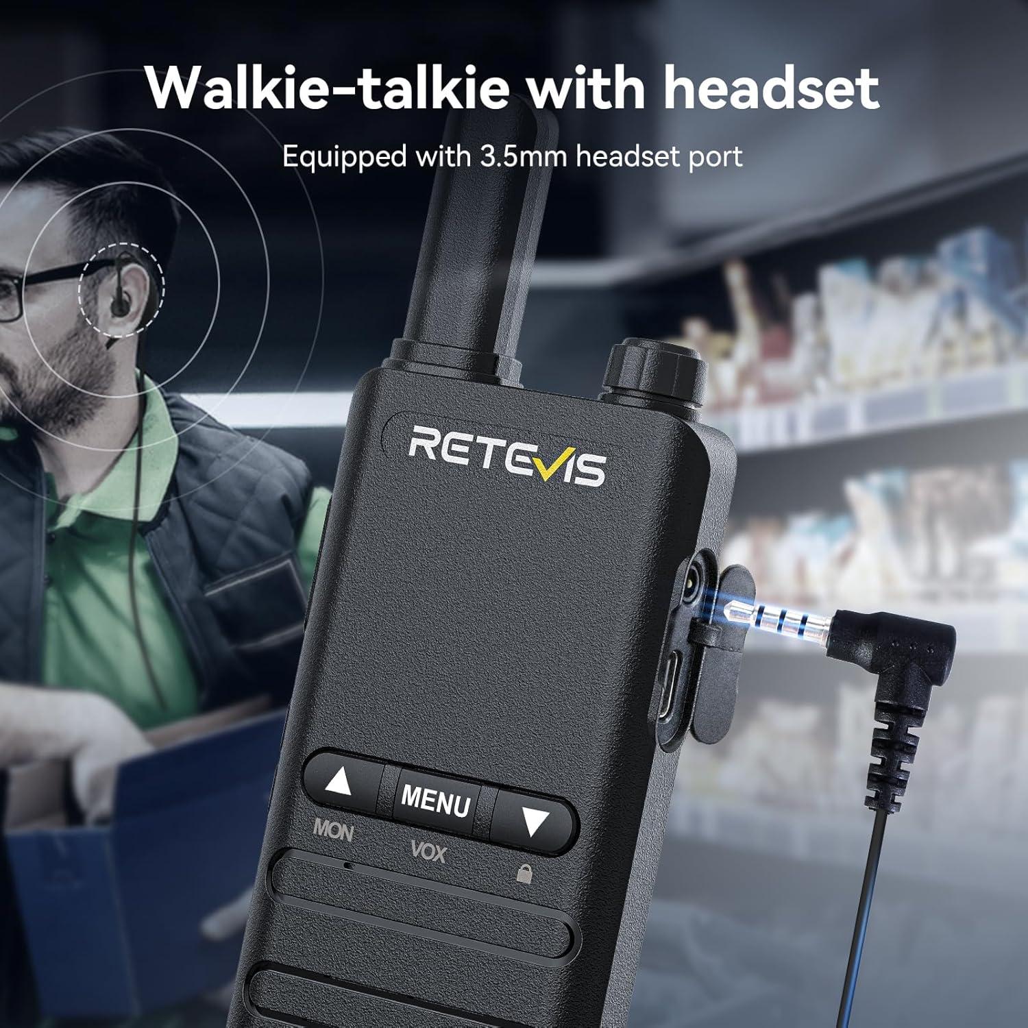 Walkie Talkies Retevis B3B Compactos 1620mAh USB-C 4 Pzs