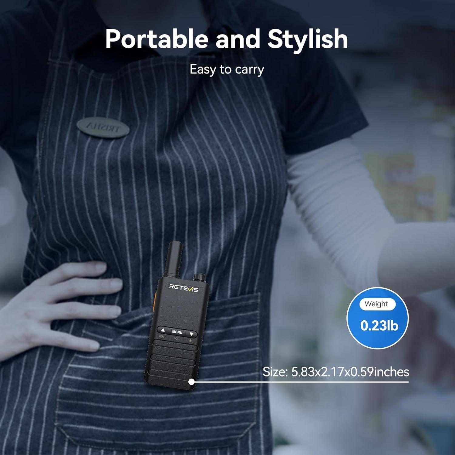 Walkie Talkies Retevis B3B Compactos 1620mAh USB-C 4 Pzs