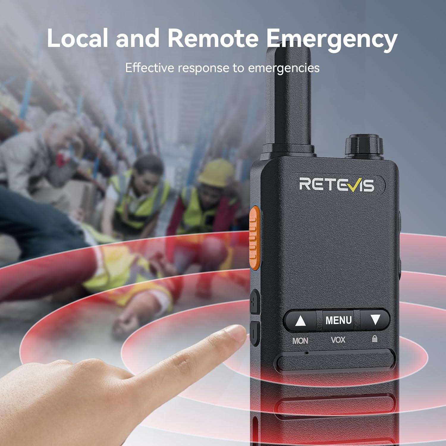 Walkie Talkies Retevis B3B Compactos 1620mAh USB-C 4 Pzs