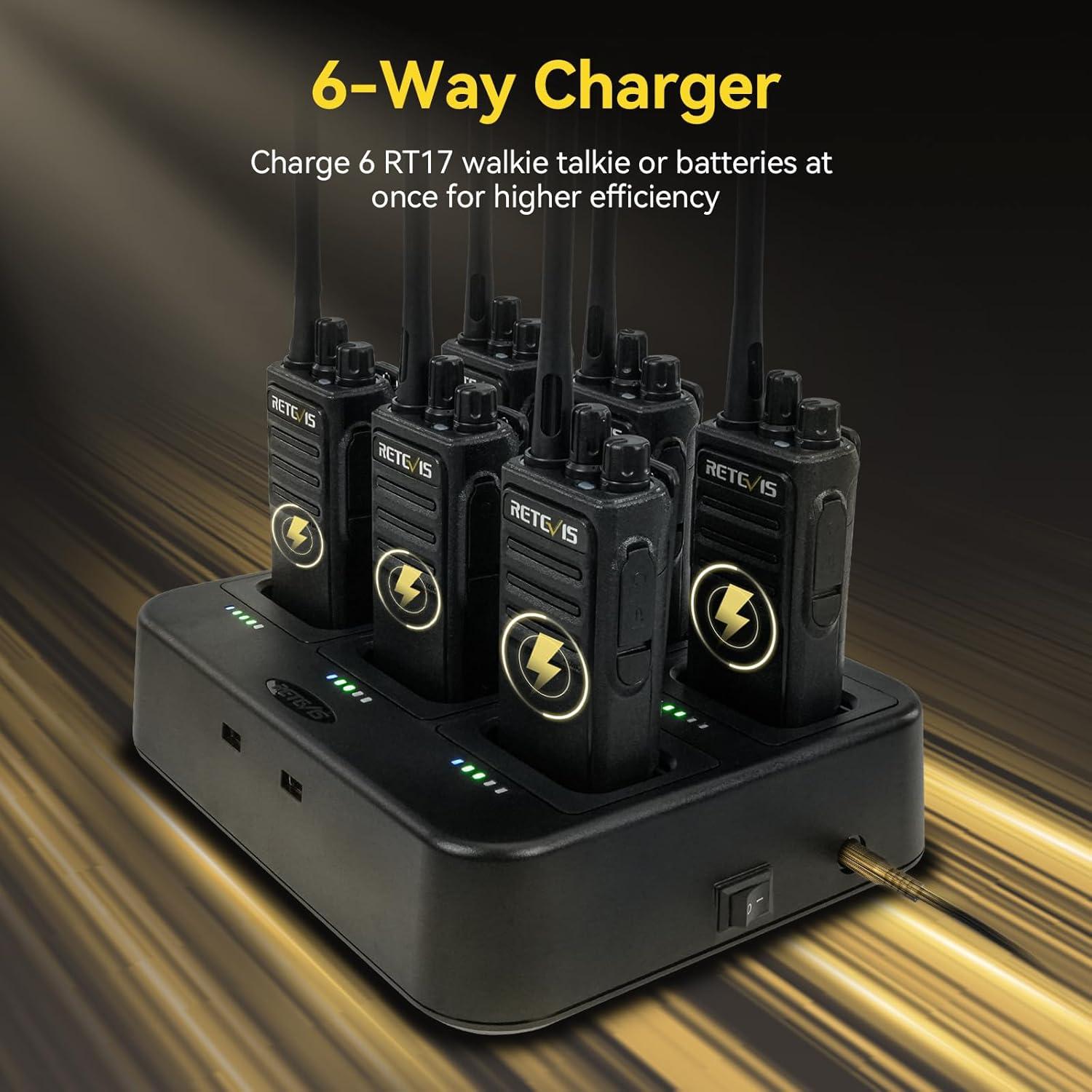 Walkie Talkies Retevis RT17 de Largo Alcance con Auricular - 6 Paquete