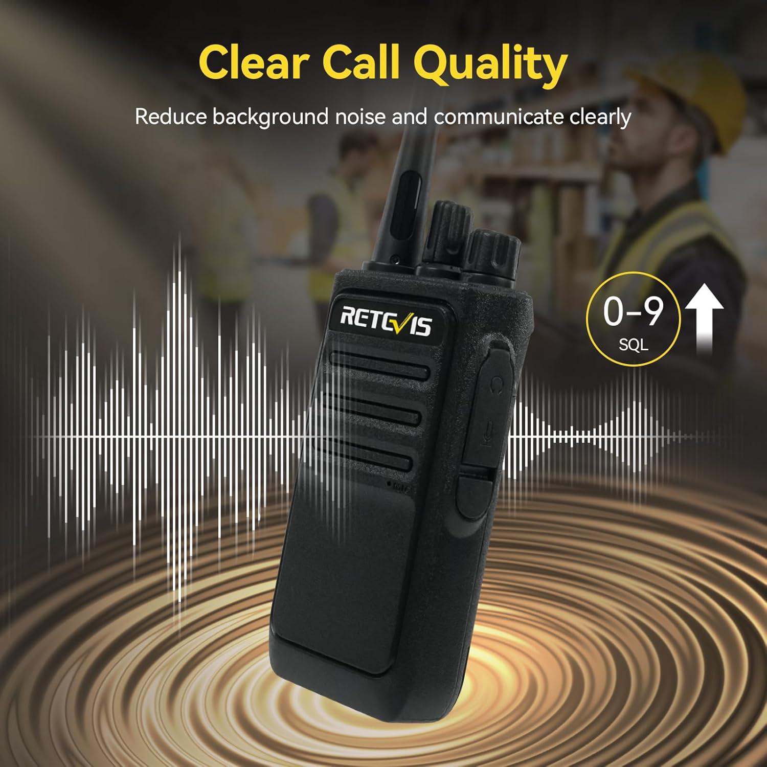 Walkie Talkies Retevis RT17 de Largo Alcance con Auricular - 6 Paquete