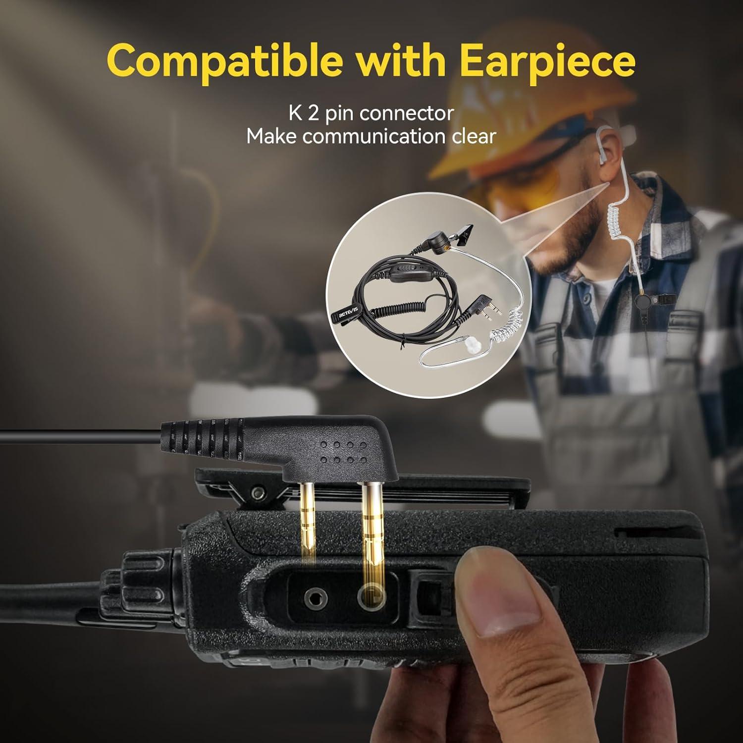 Walkie Talkies Retevis RT17 de Largo Alcance con Auricular - 6 Paquete