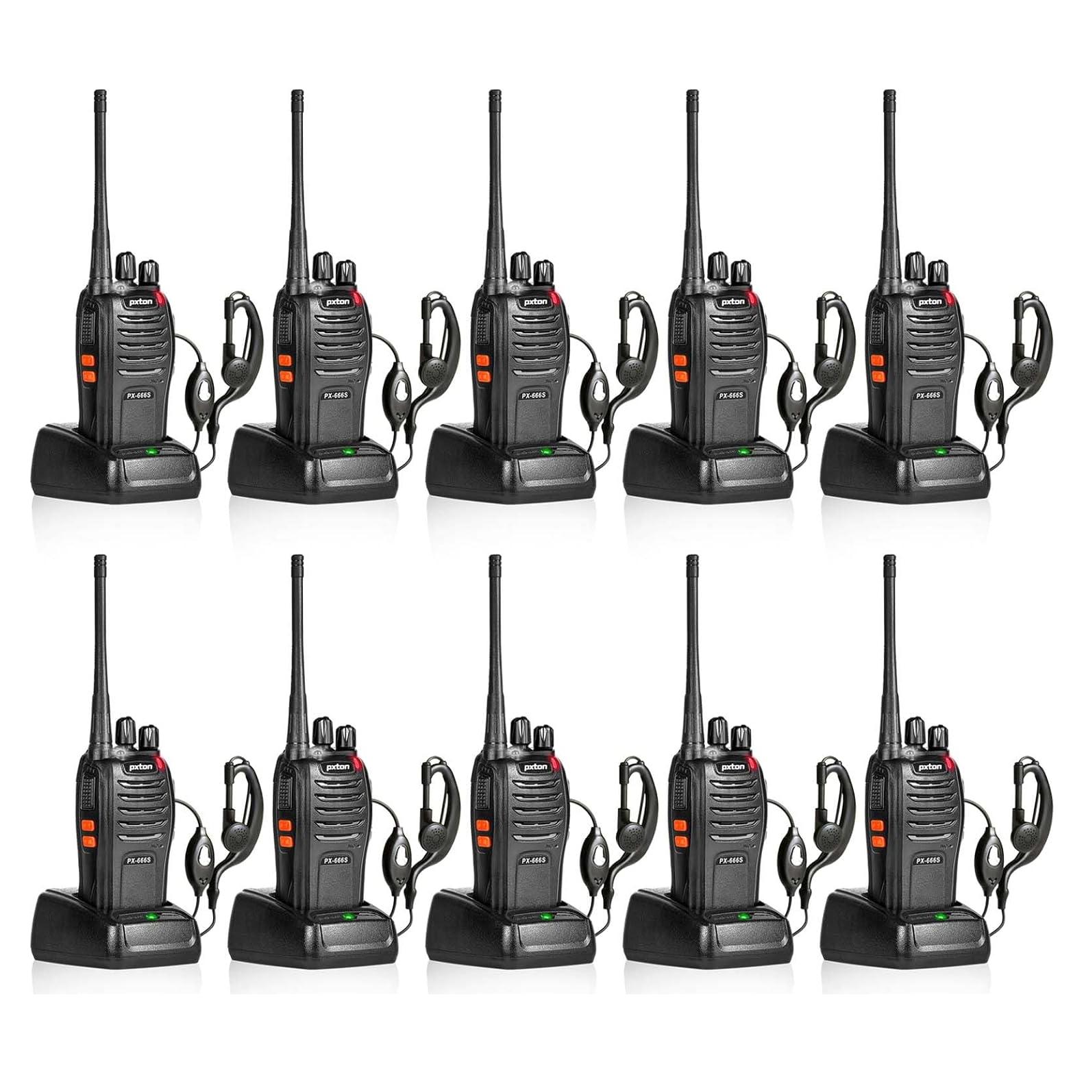 Walkie Talkies Pxton PX-666S Paquete de 10 Largo Alcance