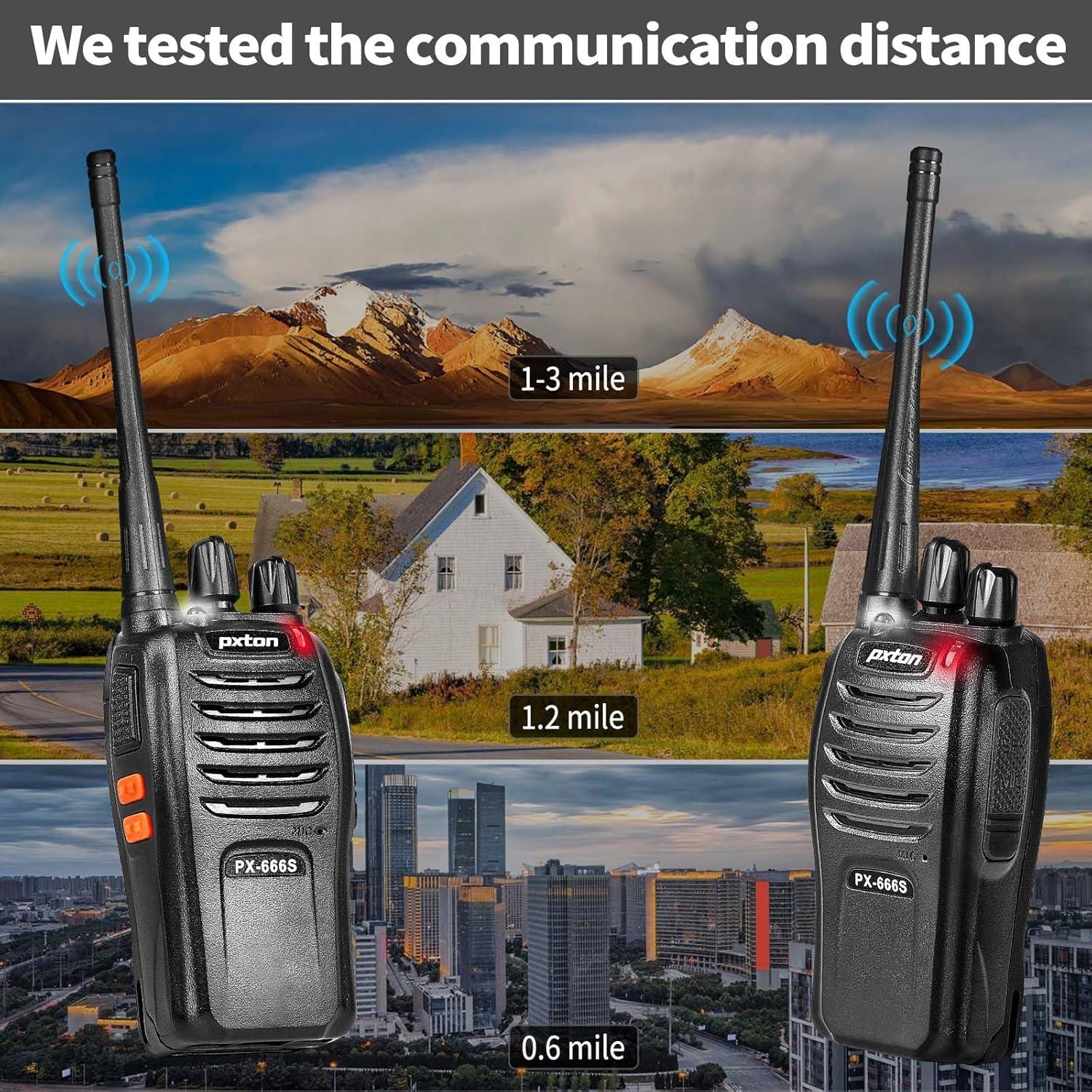 Walkie Talkies Pxton PX-666S Paquete de 10 Largo Alcance
