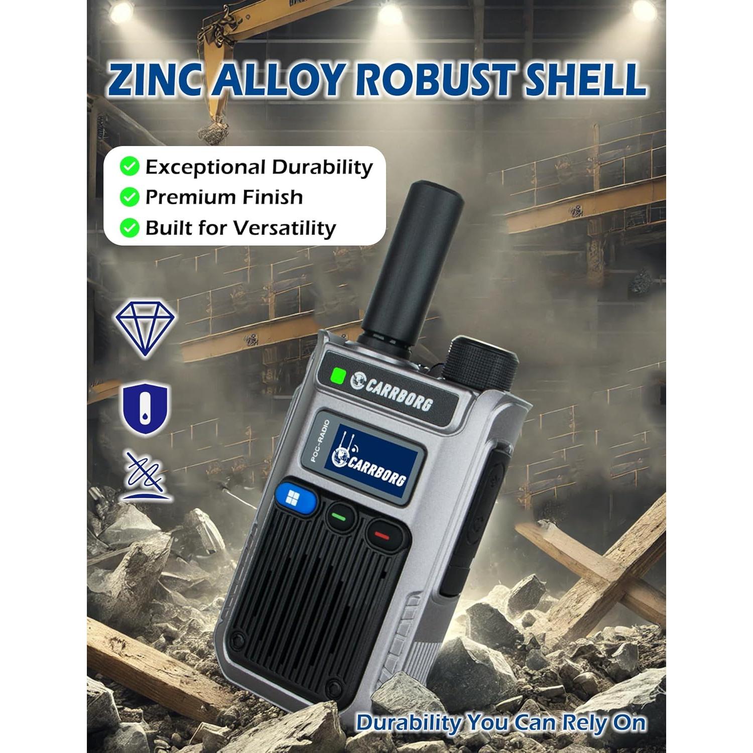 Walkie Talkies 4G LTE CARRBORG A63 - Rango Ilimitado (2 Pcs)