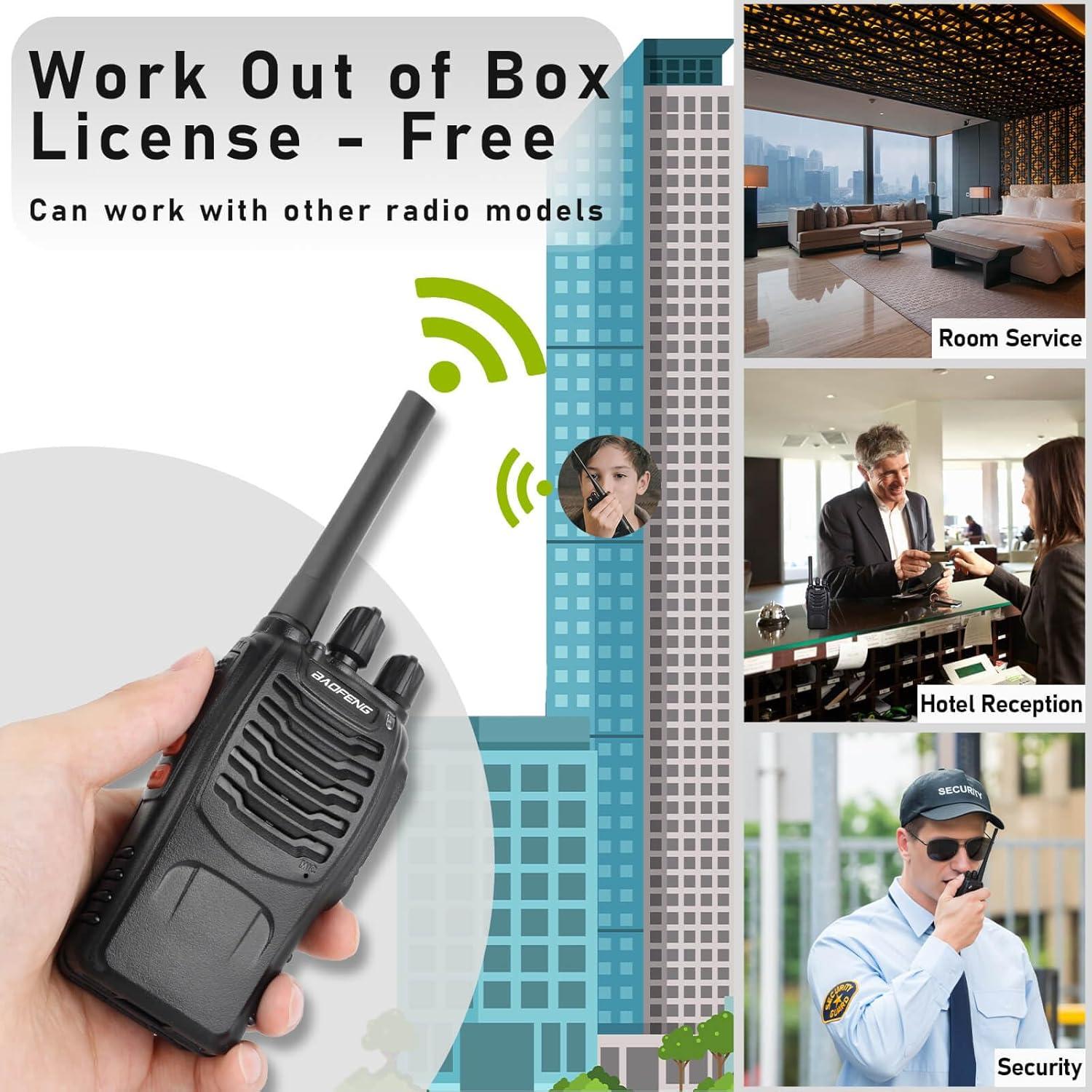 Walkie Talkies BAOFENG BF-888S Recargables 4 Unidades 4.83 km