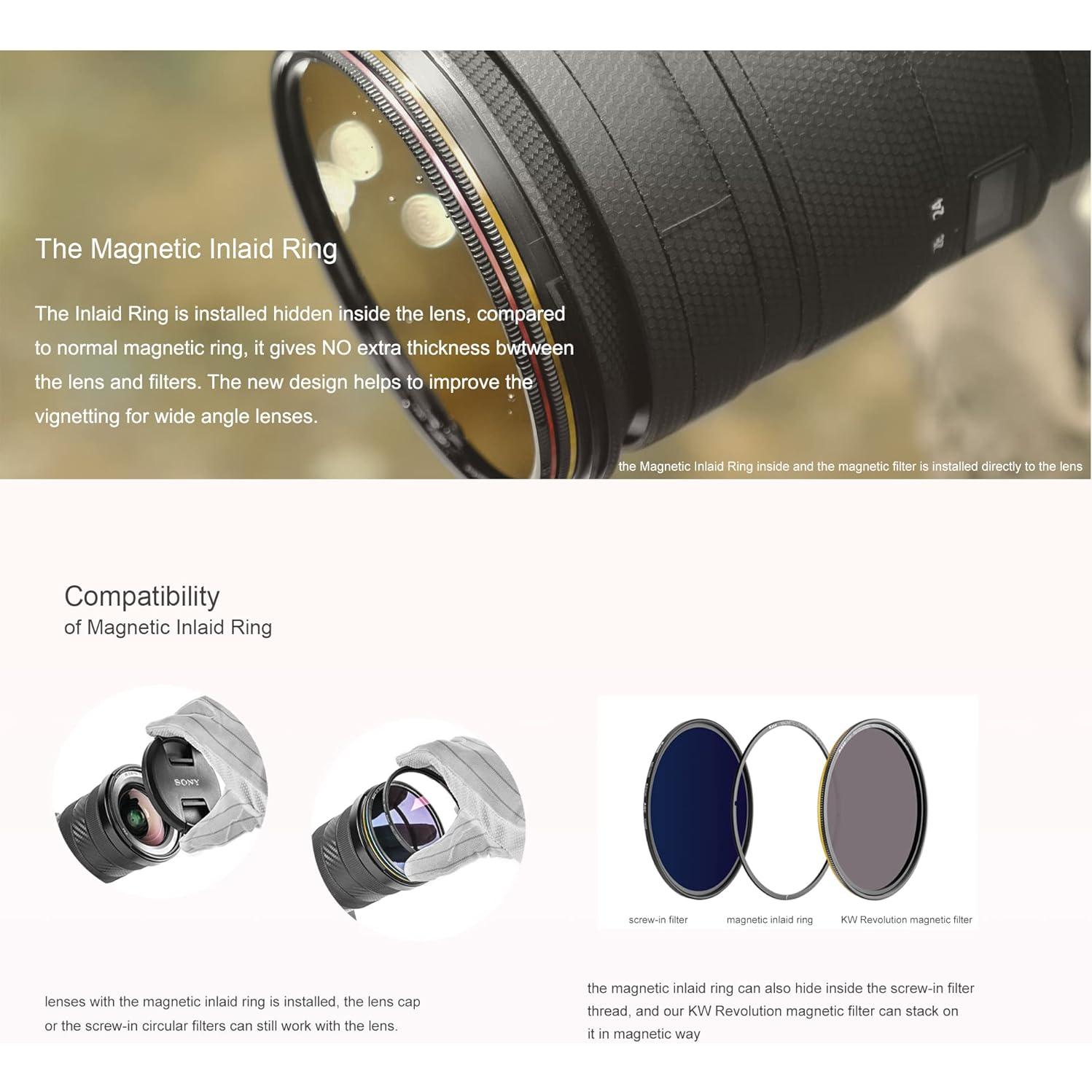 Kit de Filtros ND Magnéticos Kase Wolverine 82mm CPL ND8 ND64 ND1000