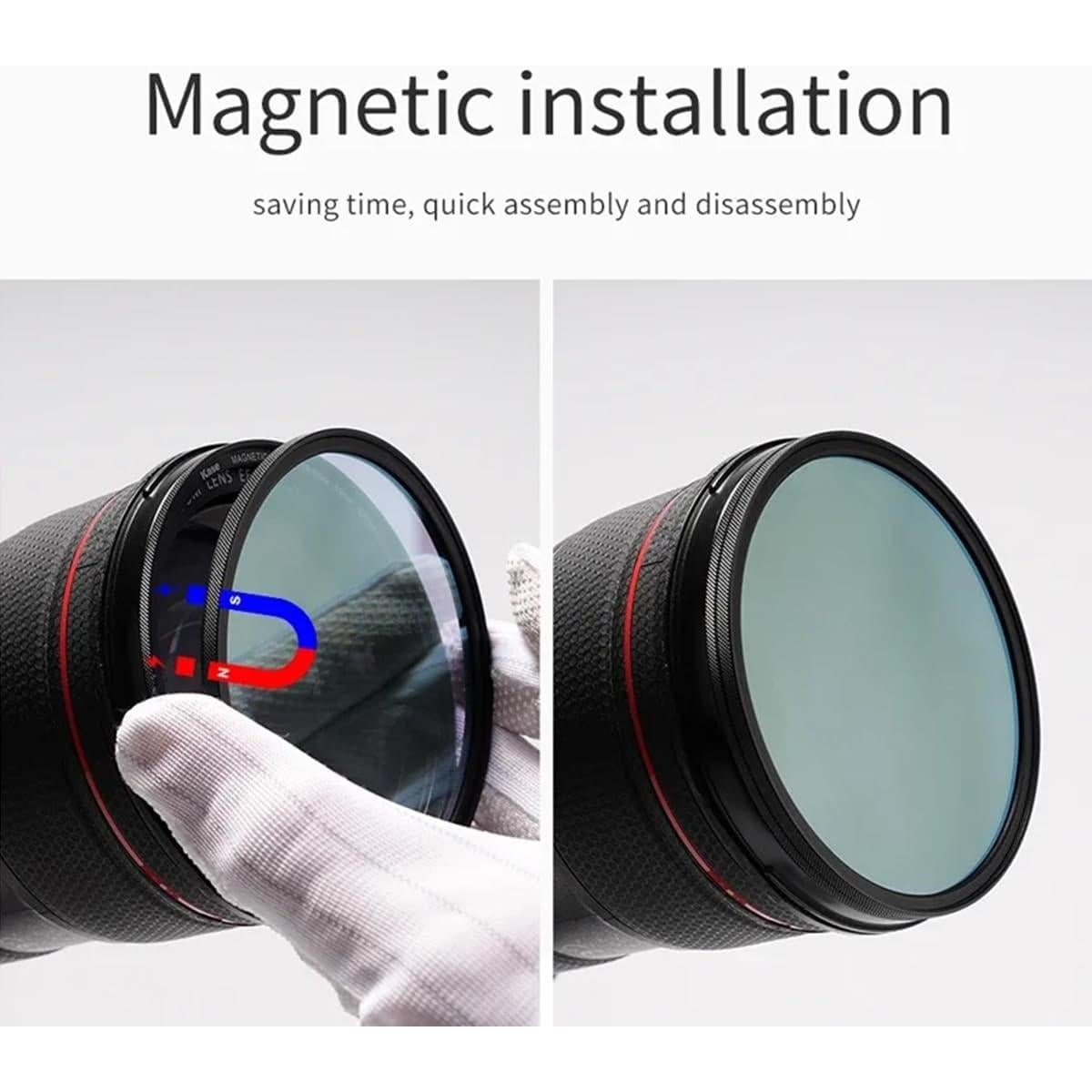 Filtro Anti-Laser Magnético Kase 82mm para Cámara - Vidrio Templado