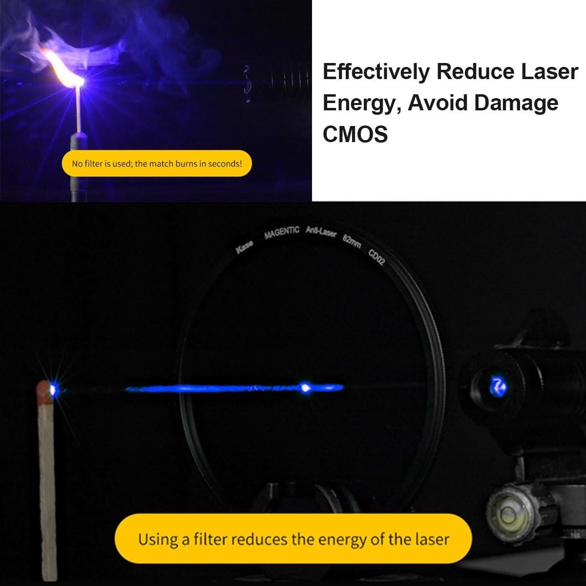 Filtro Anti-Laser Magnético Kase 82mm para Cámara - Vidrio Templado