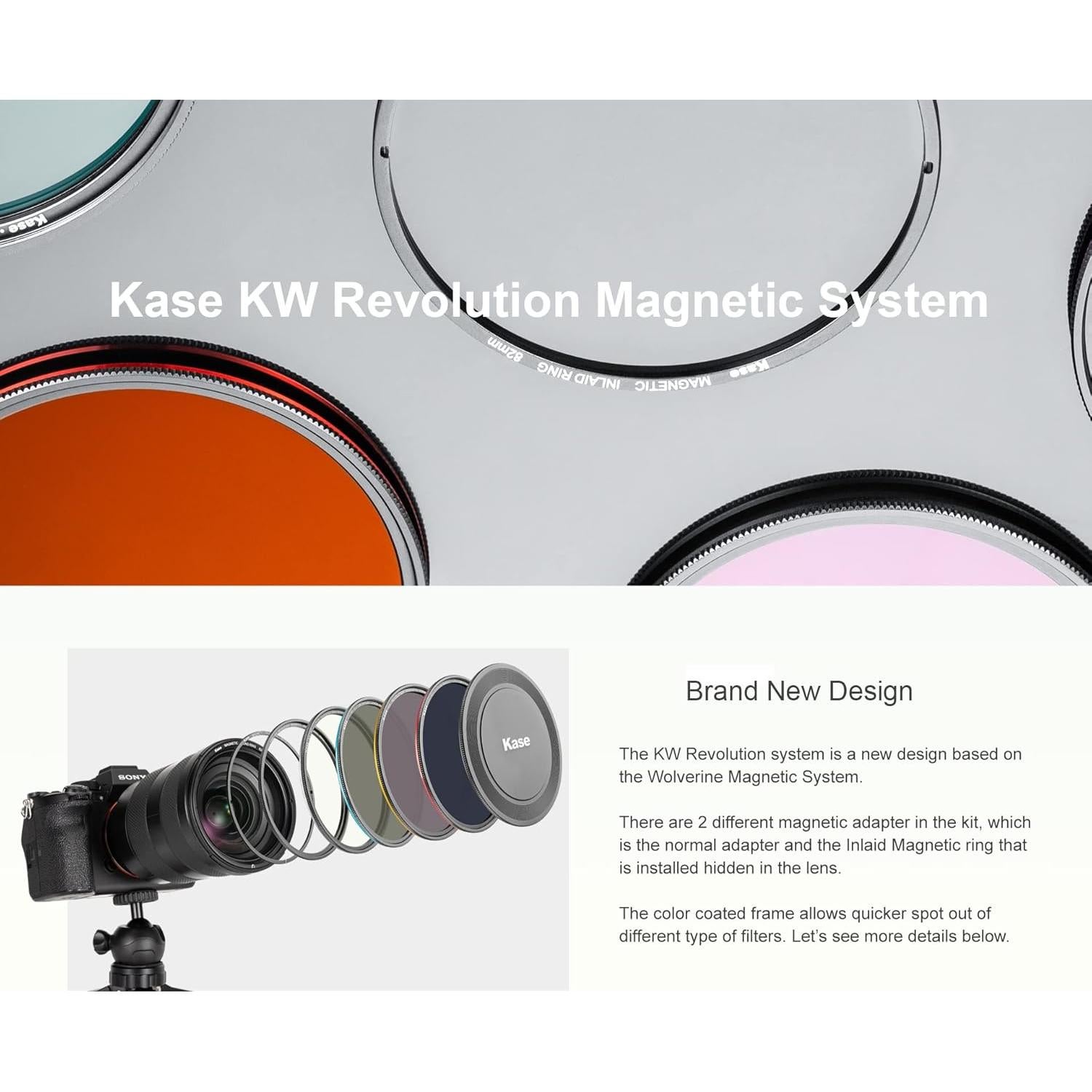 Kit de Filtros Magnéticos Kase Wolverine 82mm CPL ND8 ND64