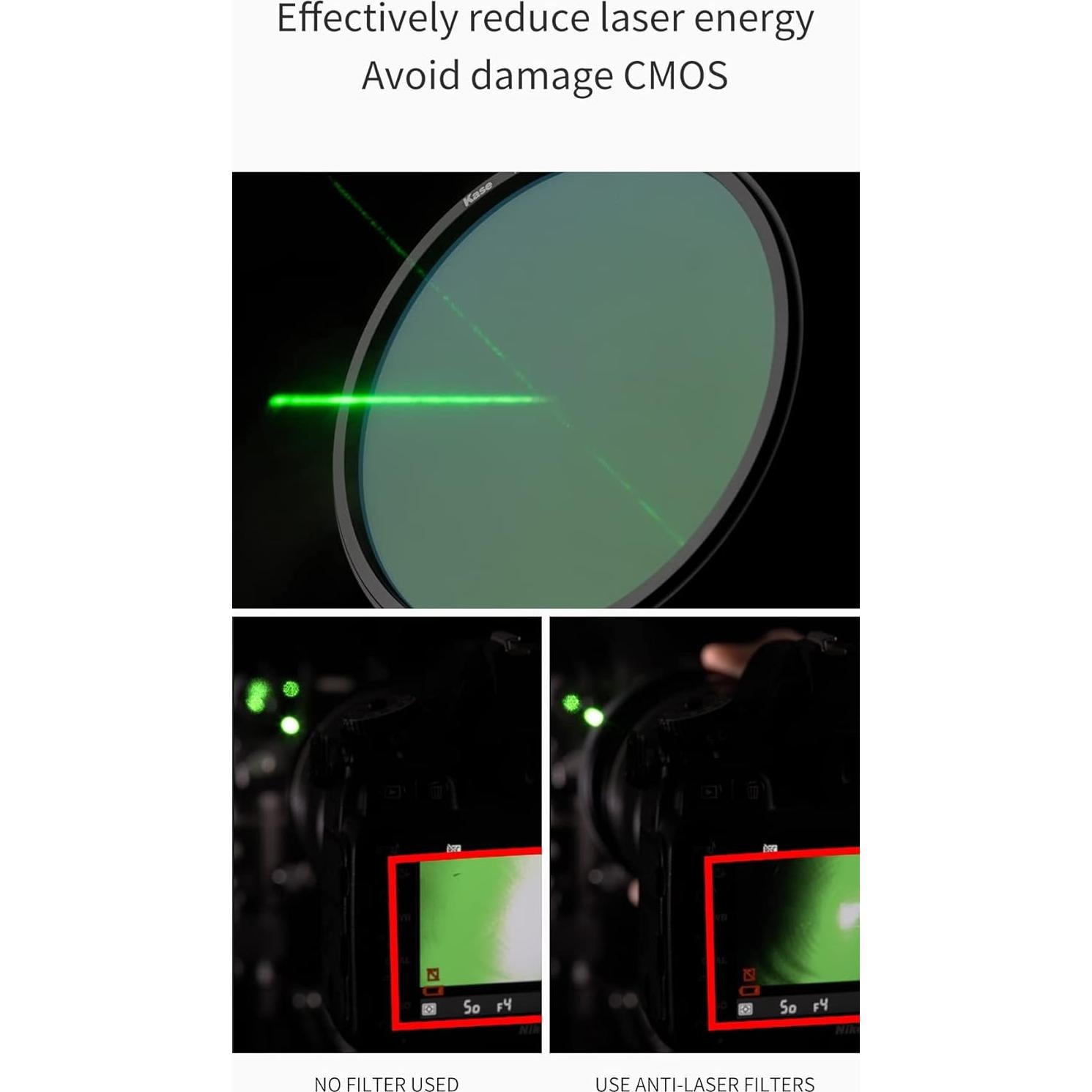Filtro Anti-Laser Kase Wolverine 82mm con Adaptador Magnético