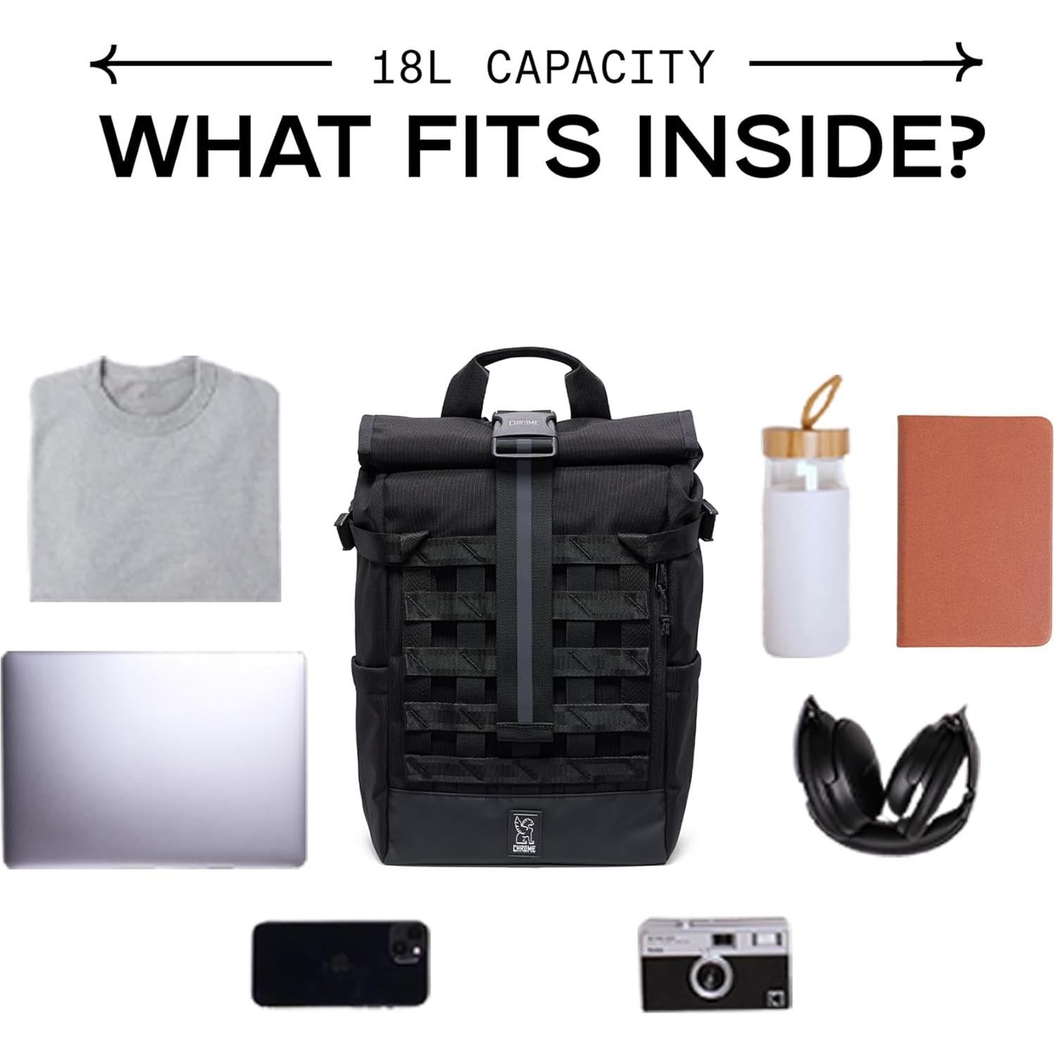 Mochila Roll-Top Chrome Barrage 18L Resistente al Agua