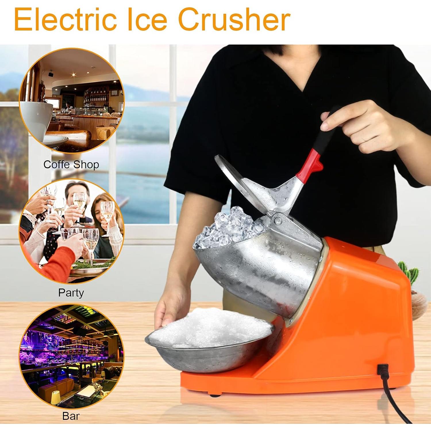 Trituradora de Hielo Eléctrica Tosucs 300W 80kg/h Doble Cuchilla