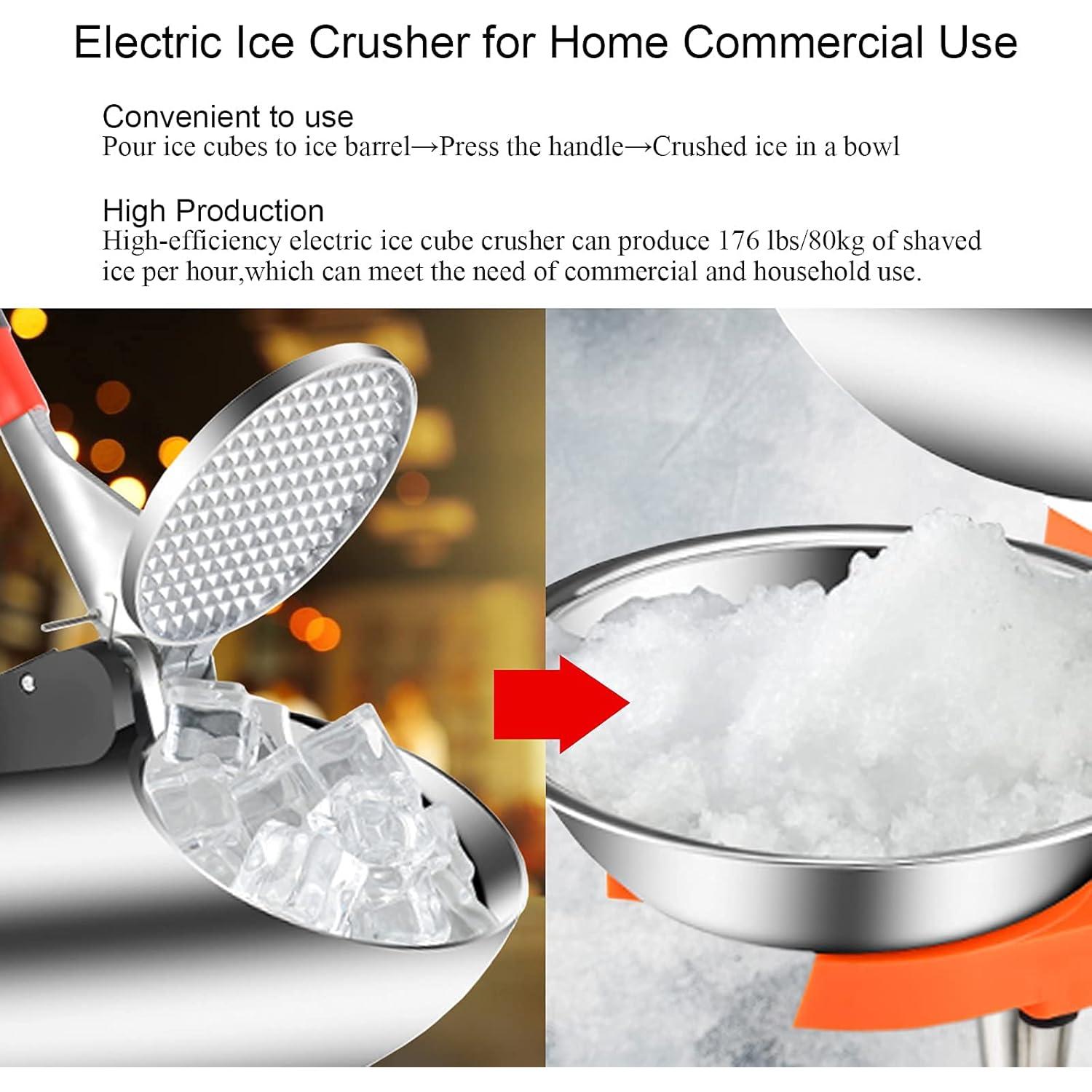 Trituradora de Hielo Eléctrica Tosucs 300W 80kg/h Doble Cuchilla