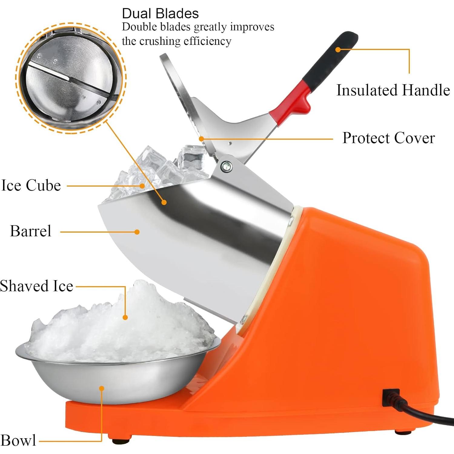 Trituradora de Hielo Eléctrica Tosucs 300W 80kg/h Doble Cuchilla