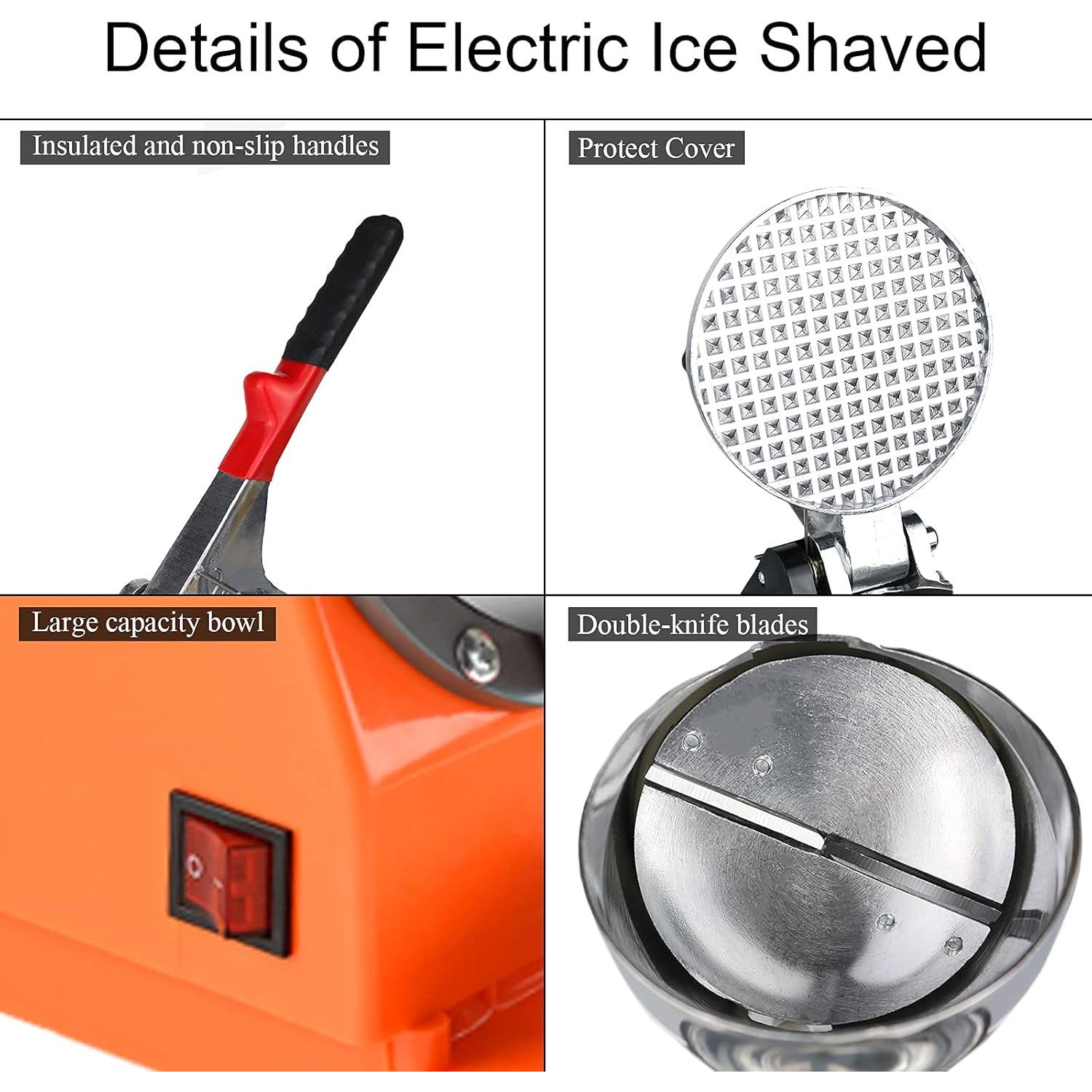 Trituradora de Hielo Eléctrica Tosucs 300W 80kg/h Doble Cuchilla