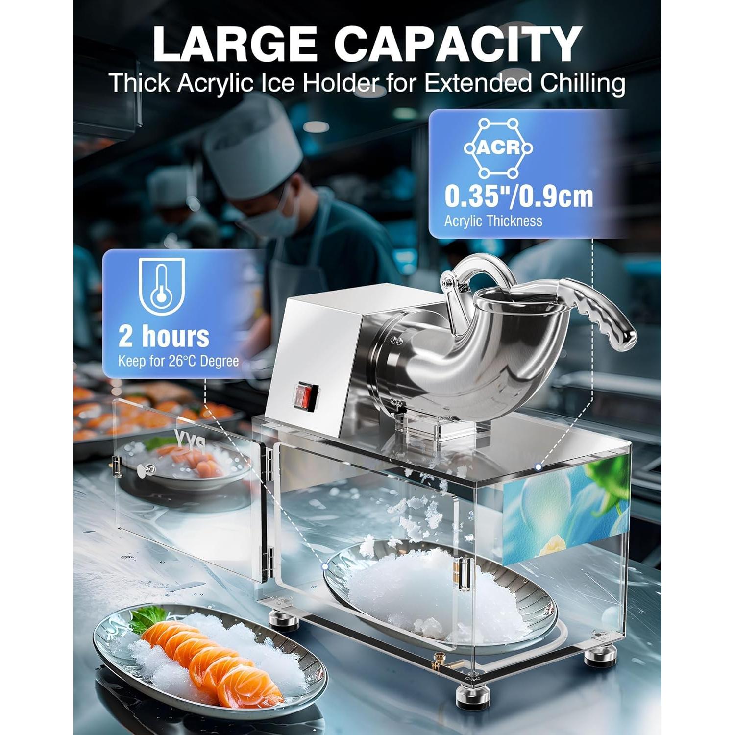 Máquina de Nieve PYY 200W Doble Cuchilla Acero Inoxidable