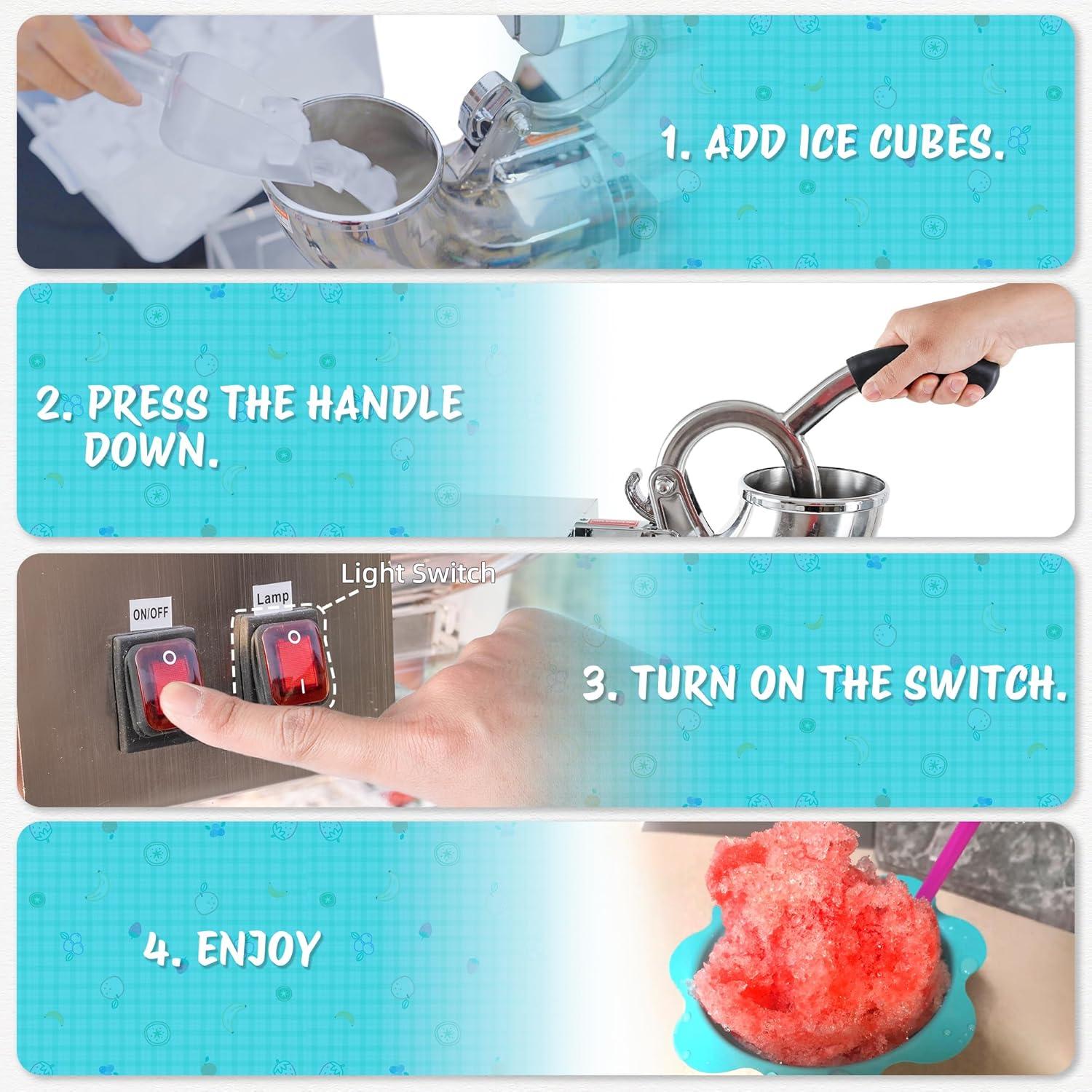 Máquina de Nieve 48L VALONDINO 300W 226.8kg/h para Fiestas