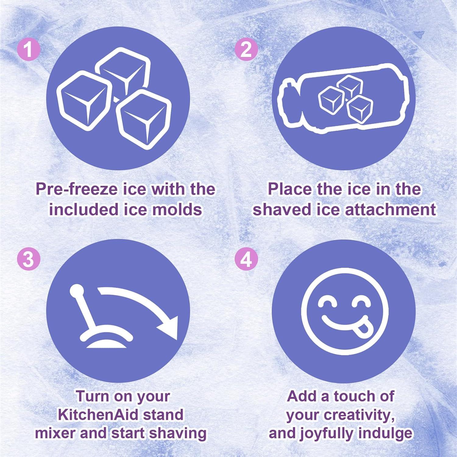 Accesorio de Hielo Raspado FORTHEAL para Kitchen Aid 10 Moldes