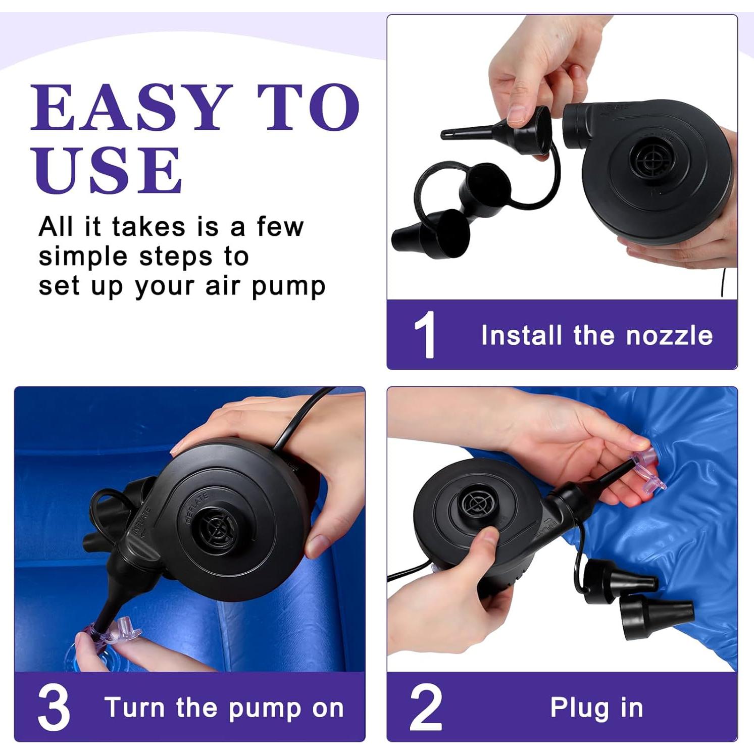 12 Sillas Puff Inflables Realspring con Bomba Eléctrica