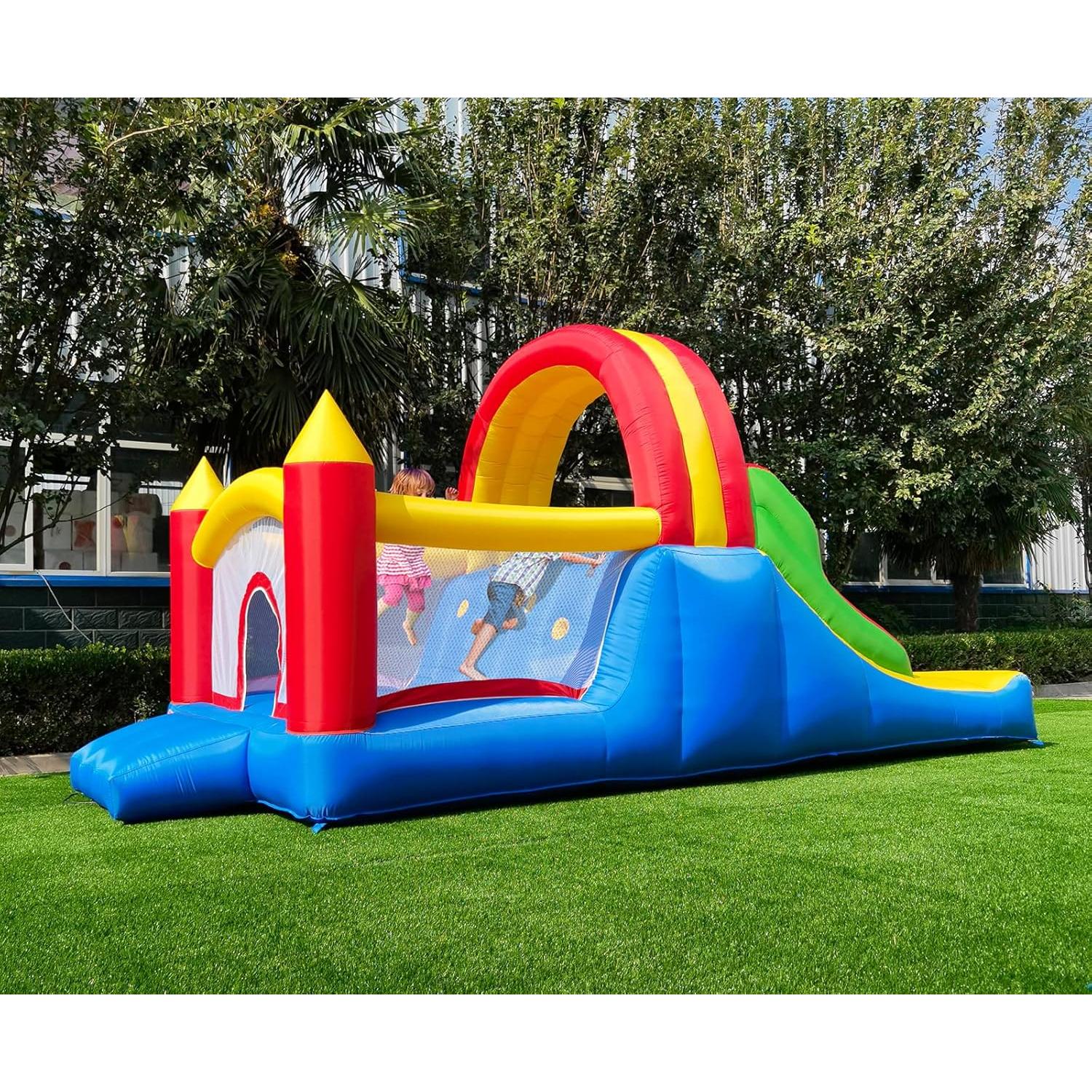 Casa Inflable HuaKastro 4.88x2.18m con Toboganes y Escalera