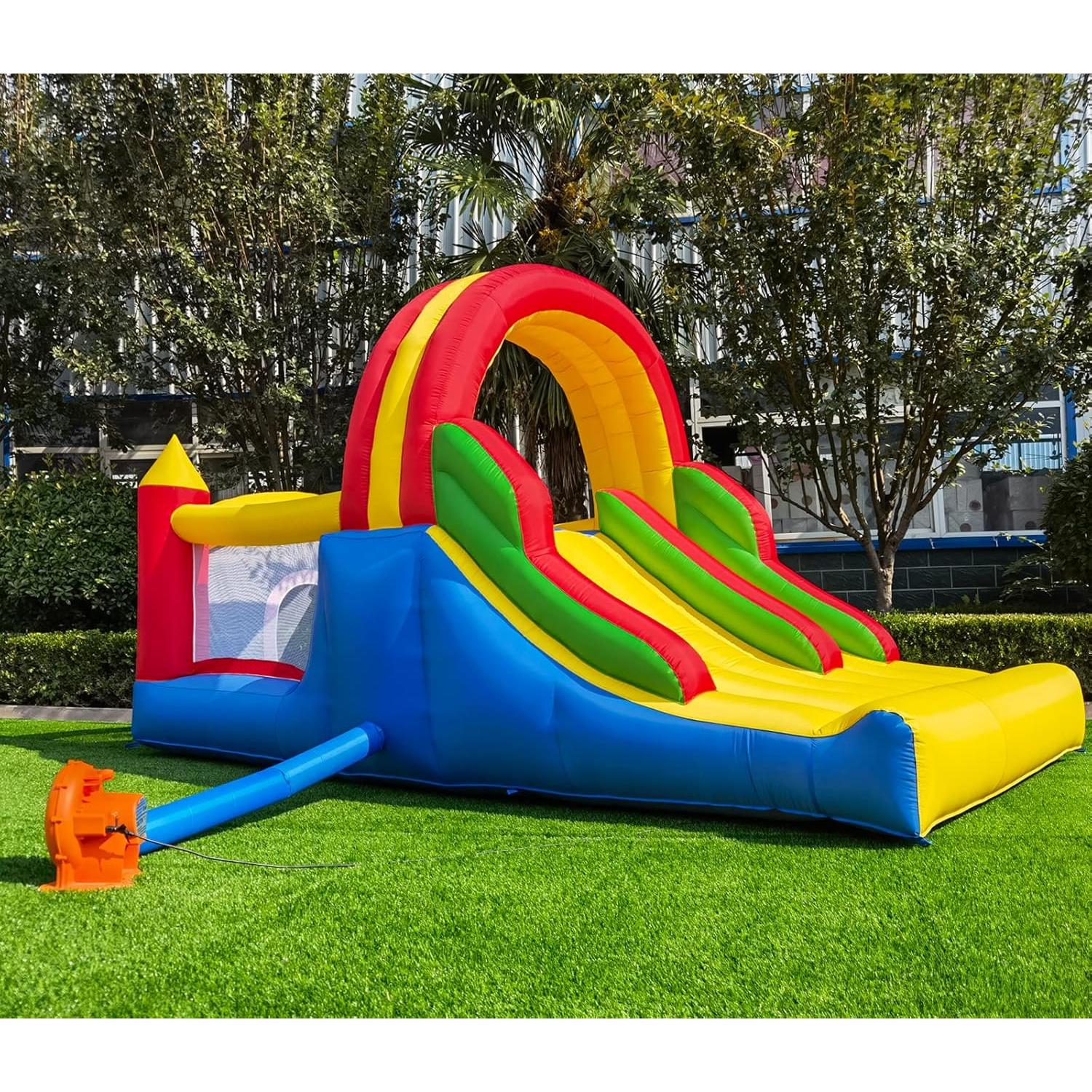 Casa Inflable HuaKastro 4.88x2.18m con Toboganes y Escalera