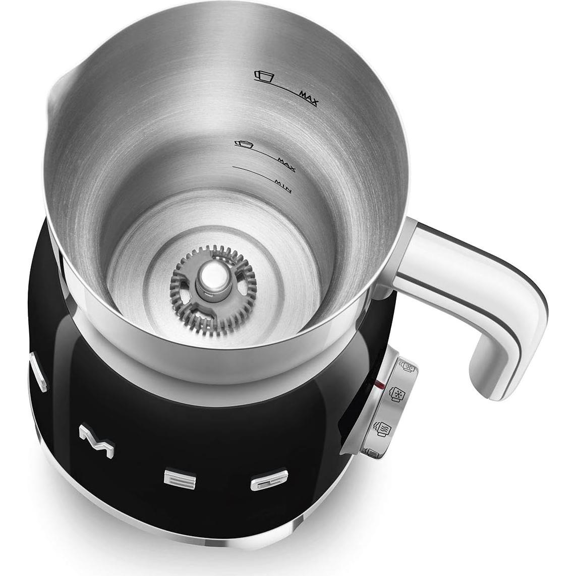 Espumador de Leche SMEG Retro 590 ml Acero Inoxidable Negro