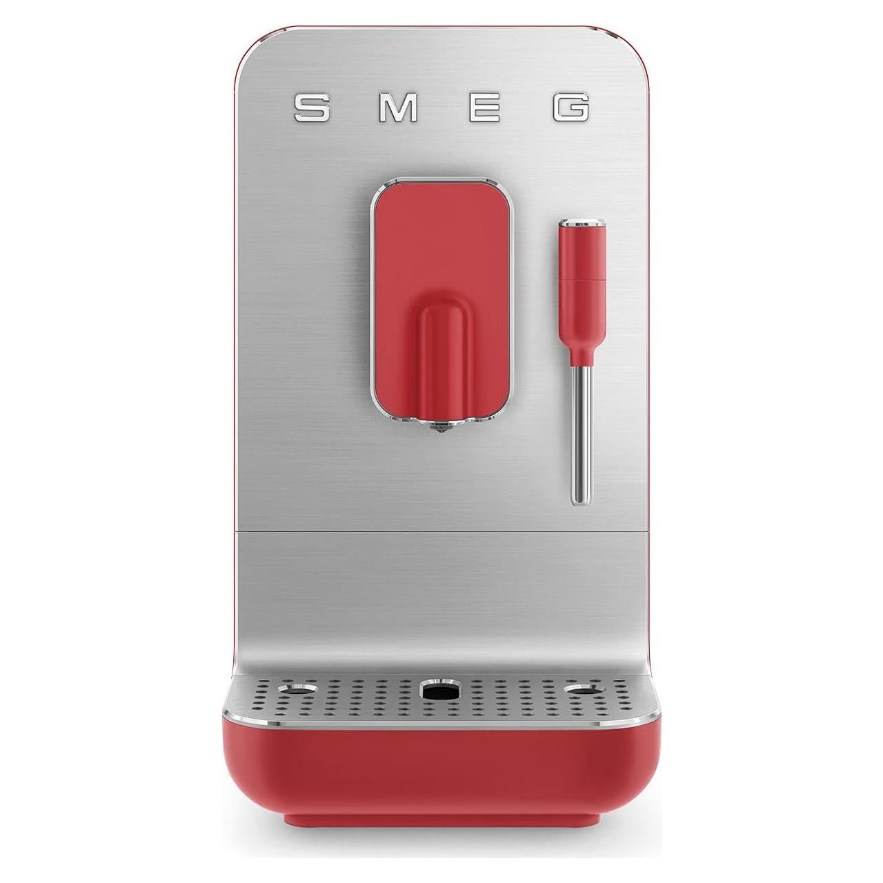 Máquina de Café Automática Smeg BCC02 Roja con Espumador