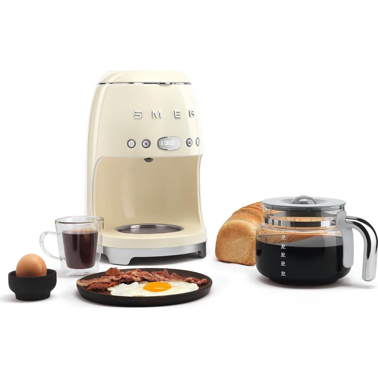 Jarra de vidrio Smeg DCF02 2.4L gris y cromo