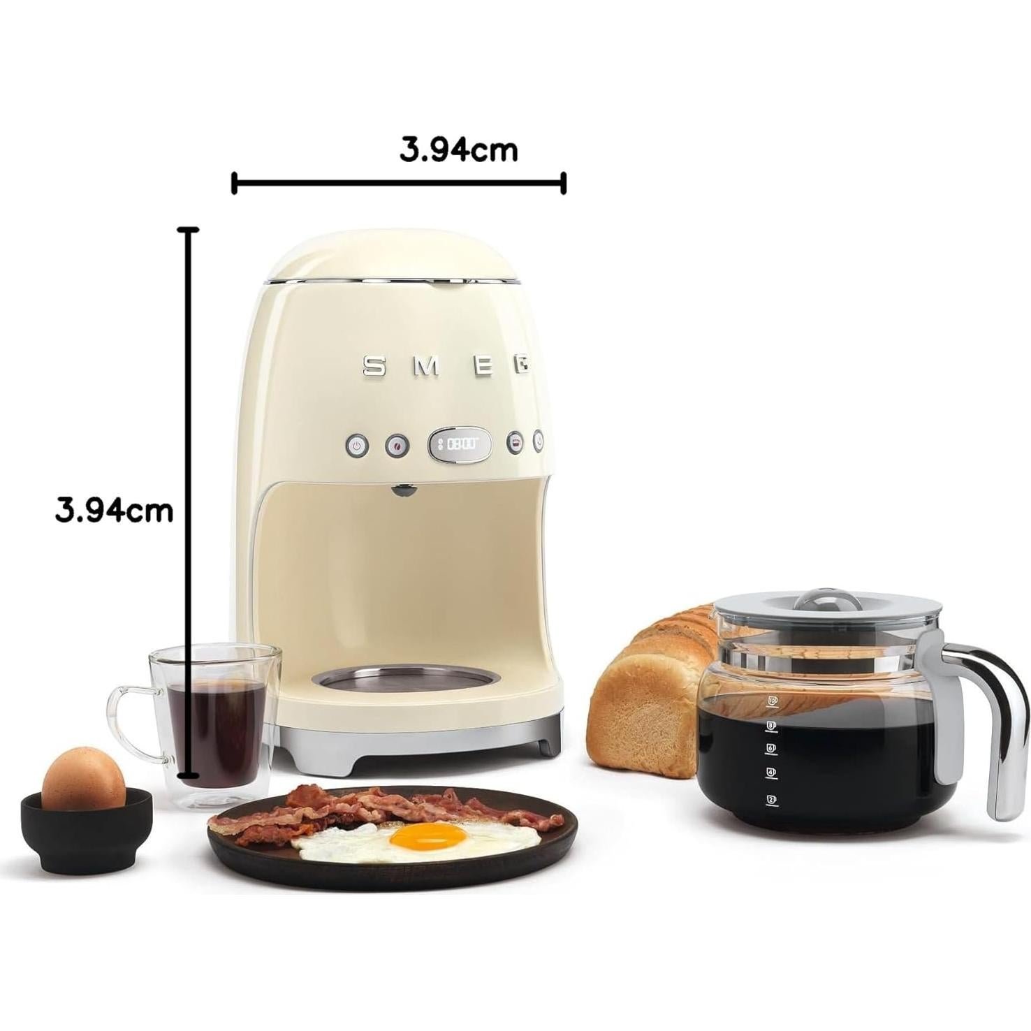 Jarra de vidrio Smeg DCF02 2.4L gris y cromo