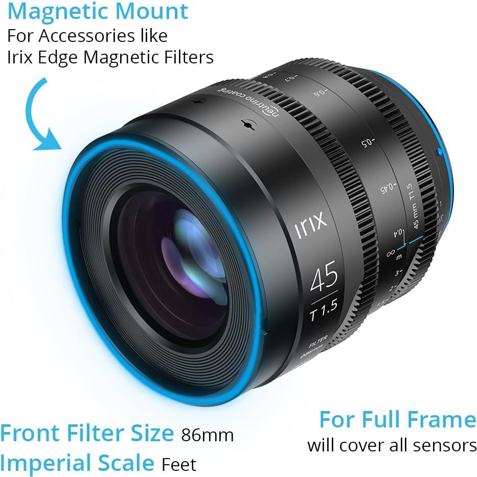 Lente de Cine Irix 45mm T1.5 Montura PL Sellada Clima