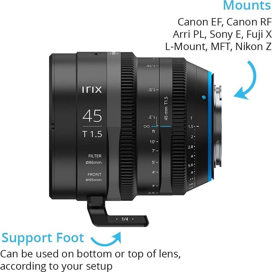 Lente de Cine Irix 45mm T1.5 Montura PL Sellada Clima