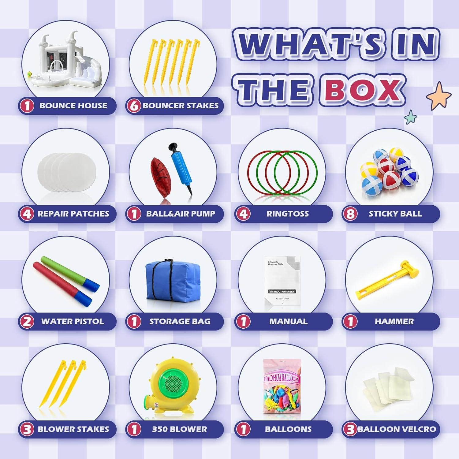 Casa de Rebote Inflable NIUER TECH con Tobogán y Piscina