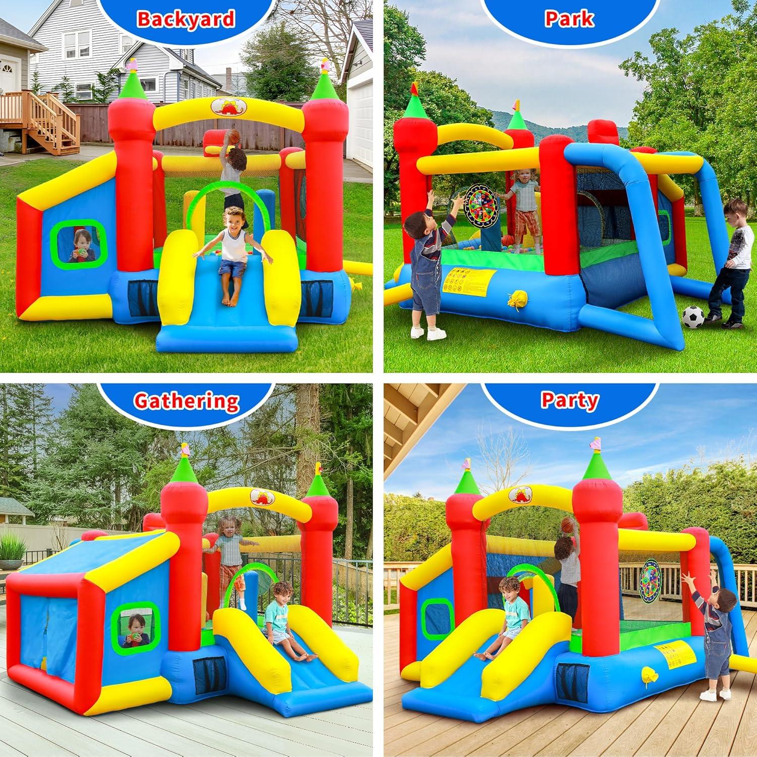 Casa Inflable de Rebote WELLFUNTIME SUVELAM con Tobogán y Piscina