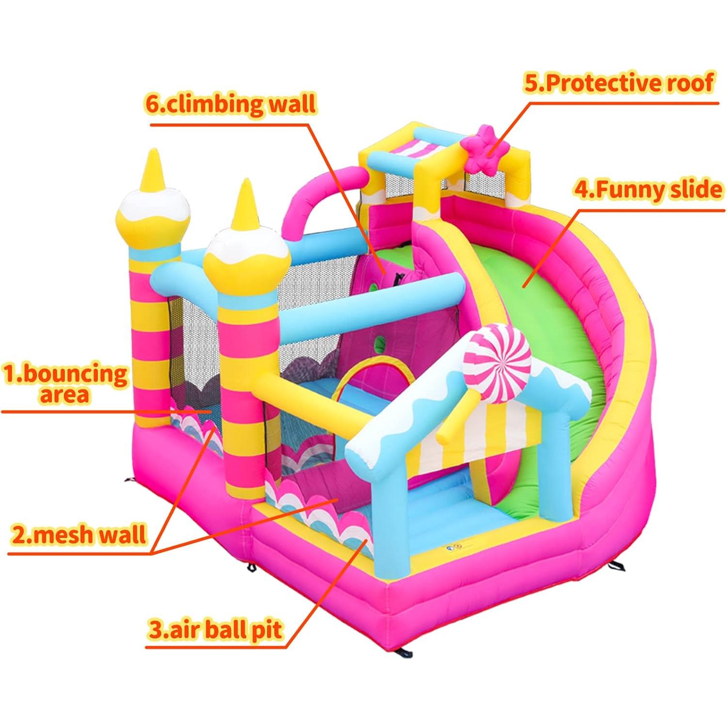 Casa Inflable Rosa SunSports 3.05x2.92m para Niños 3-8 Años