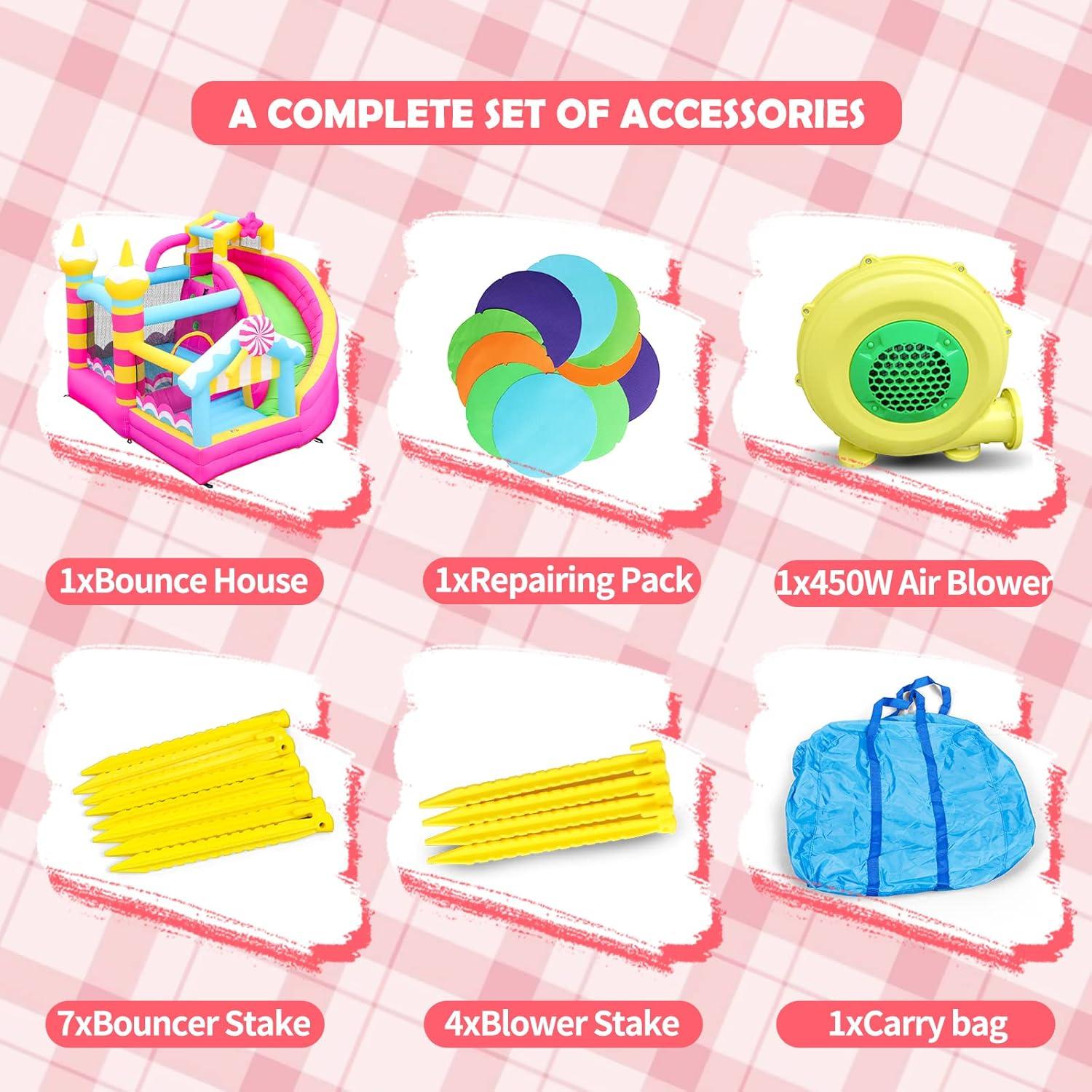 Casa Inflable Rosa SunSports 3.05x2.92m para Niños 3-8 Años