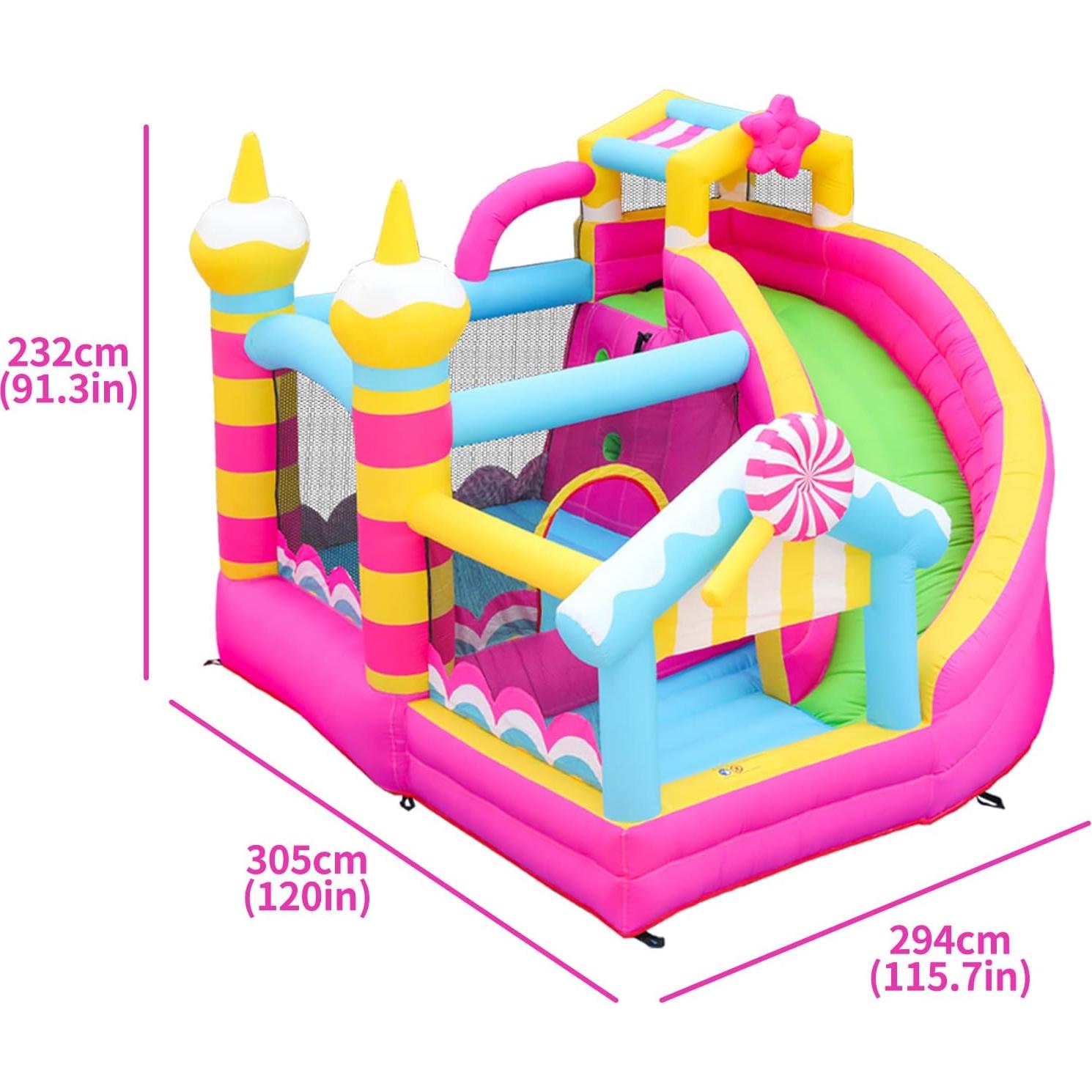 Casa Inflable Rosa SunSports 3.05x2.92m para Niños 3-8 Años