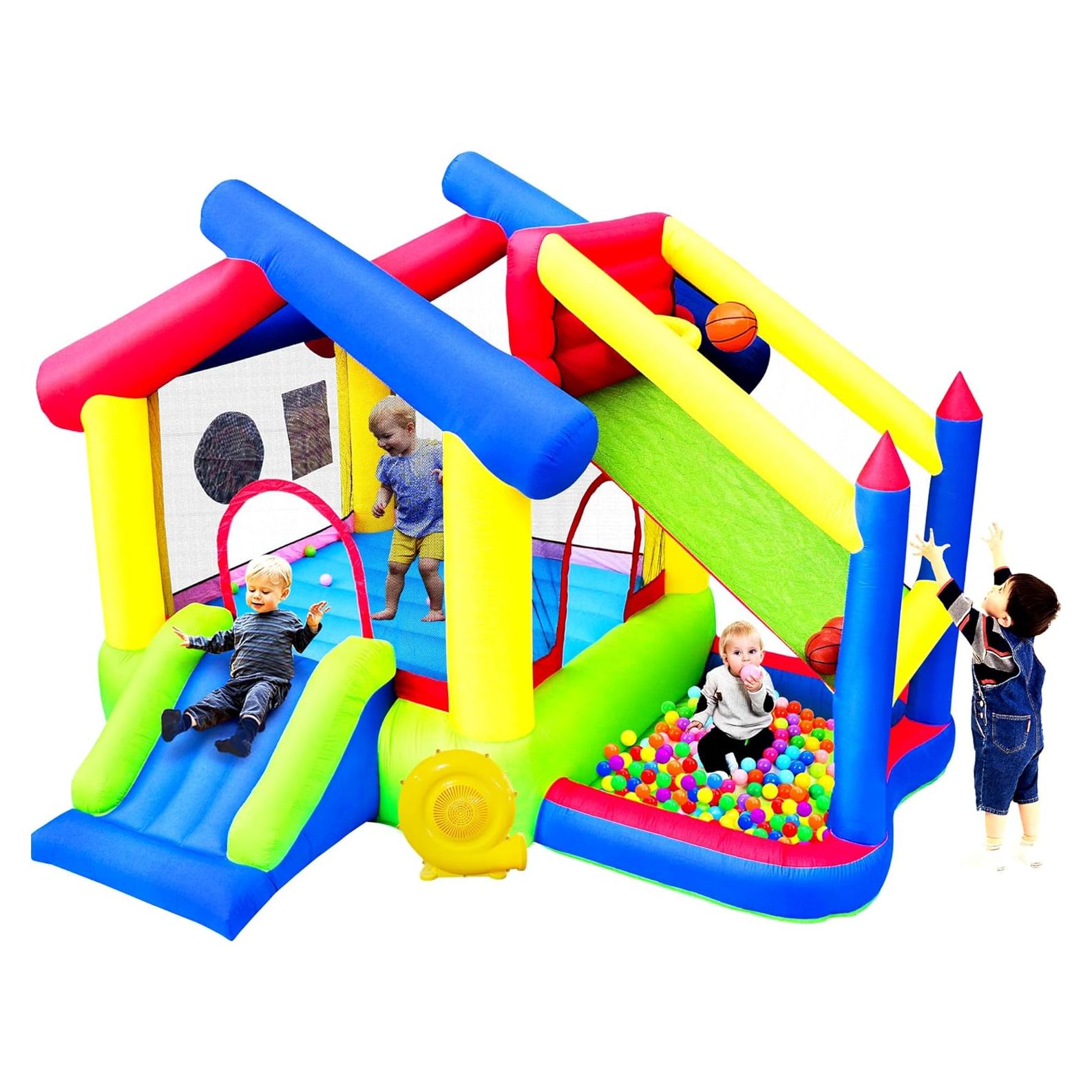 Castillo Inflable WELLFUNTIME con Tobogán y Juegos 340x295x241cm